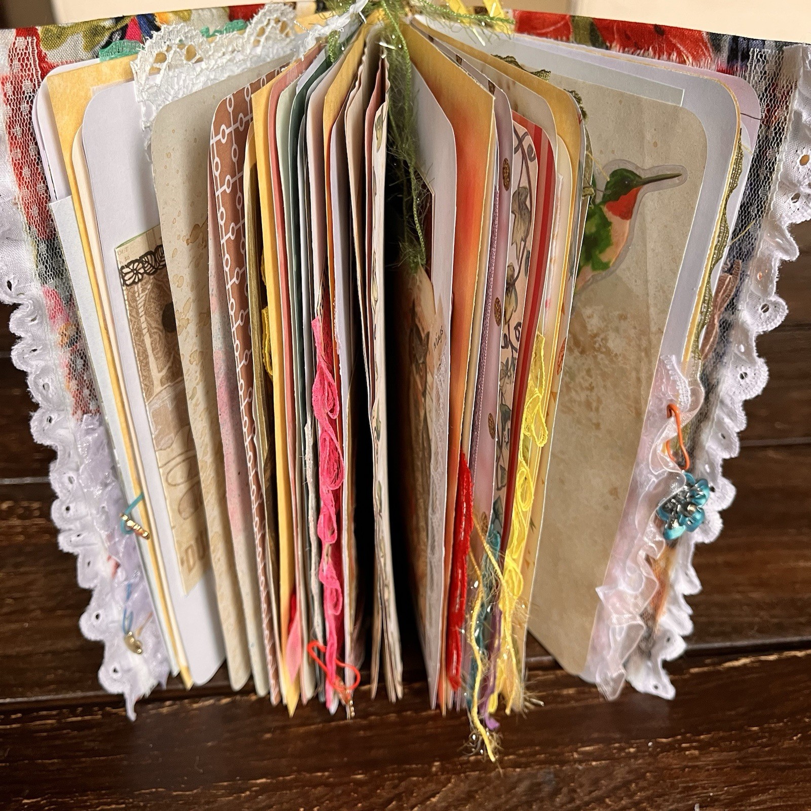 Bird Themed Junk Journal 3 Signatures Softcover Decorated Floral Colorful