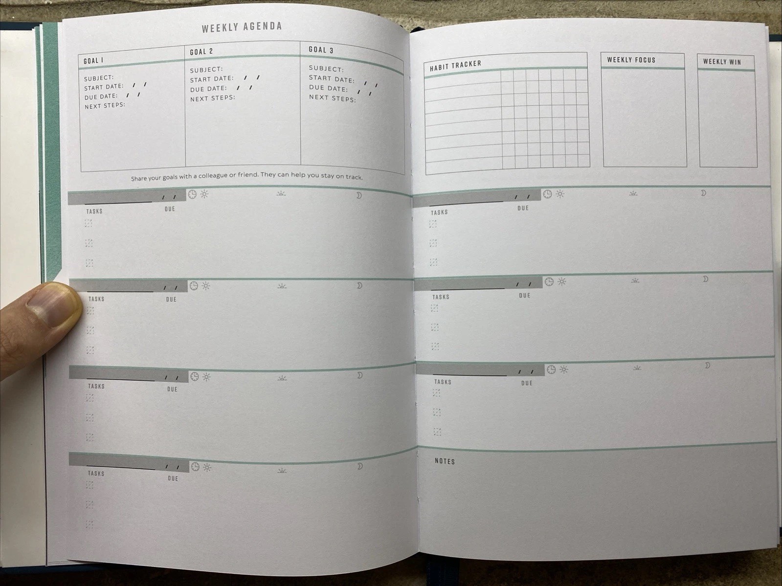 AT A GLANCE Foundation Weekly Monthly Planner Hardcover UNDATED Blue 5.5 x 8.5