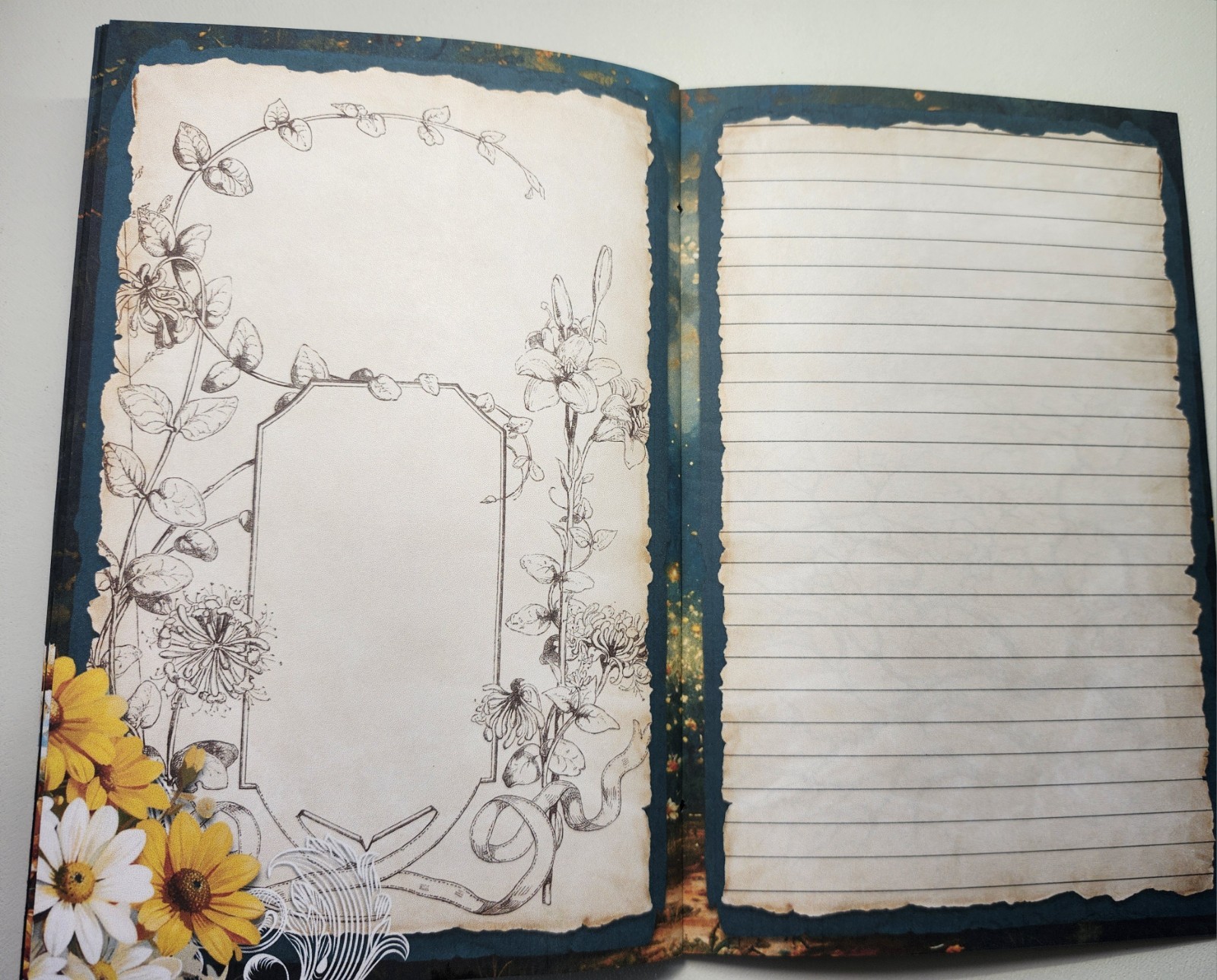 Junk Journal Blank Booklet “A SUMMER HAUNTING” Ghost HANDMADE LG 8.5″x5.5″ 40pg