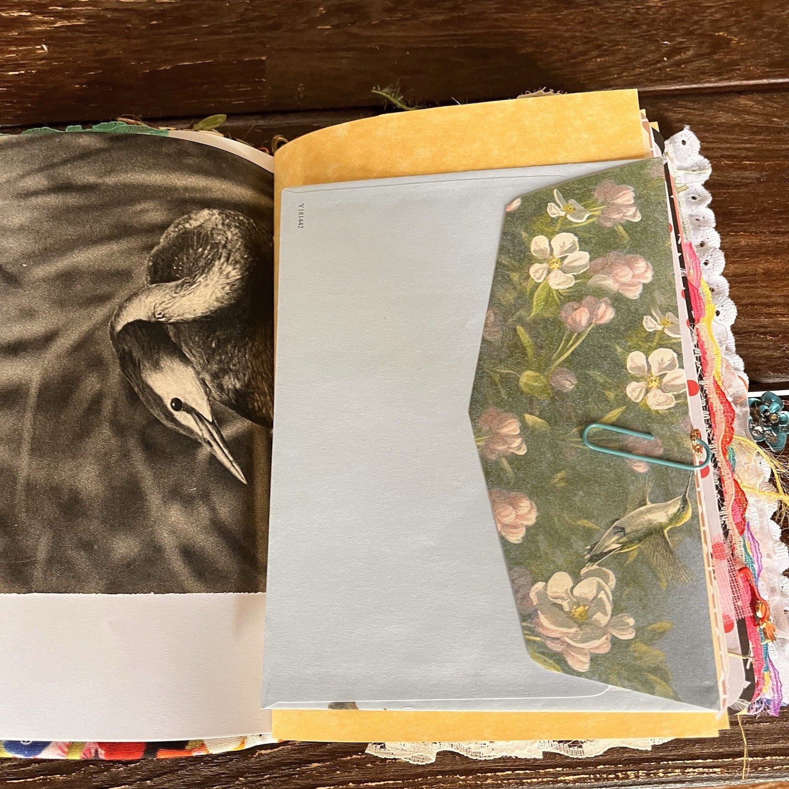 Bird Themed Junk Journal 3 Signatures Softcover Decorated Floral Colorful