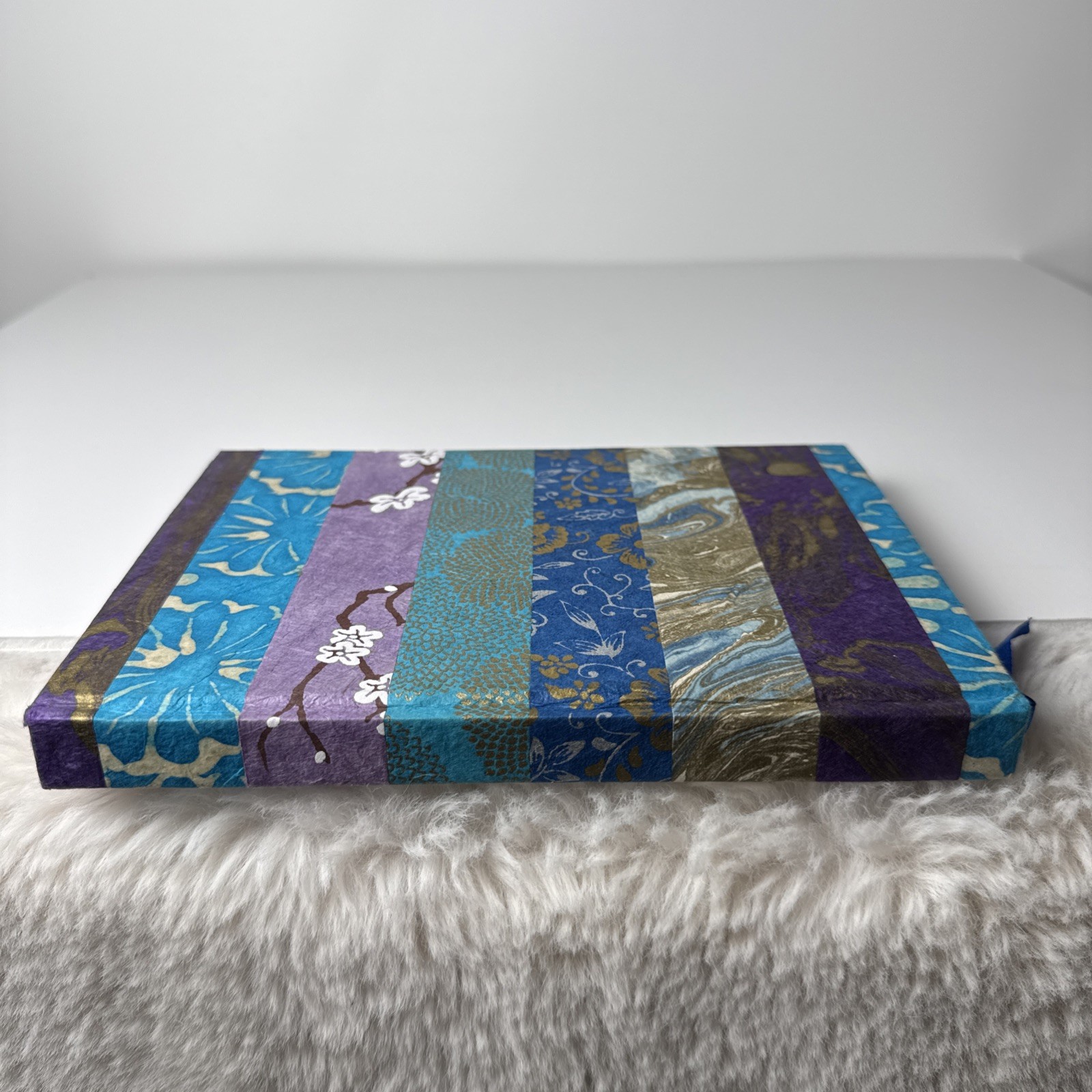 Blue Floral Journal Blank Diary Book Hard Cover Made From Lokta Plant from Nepal