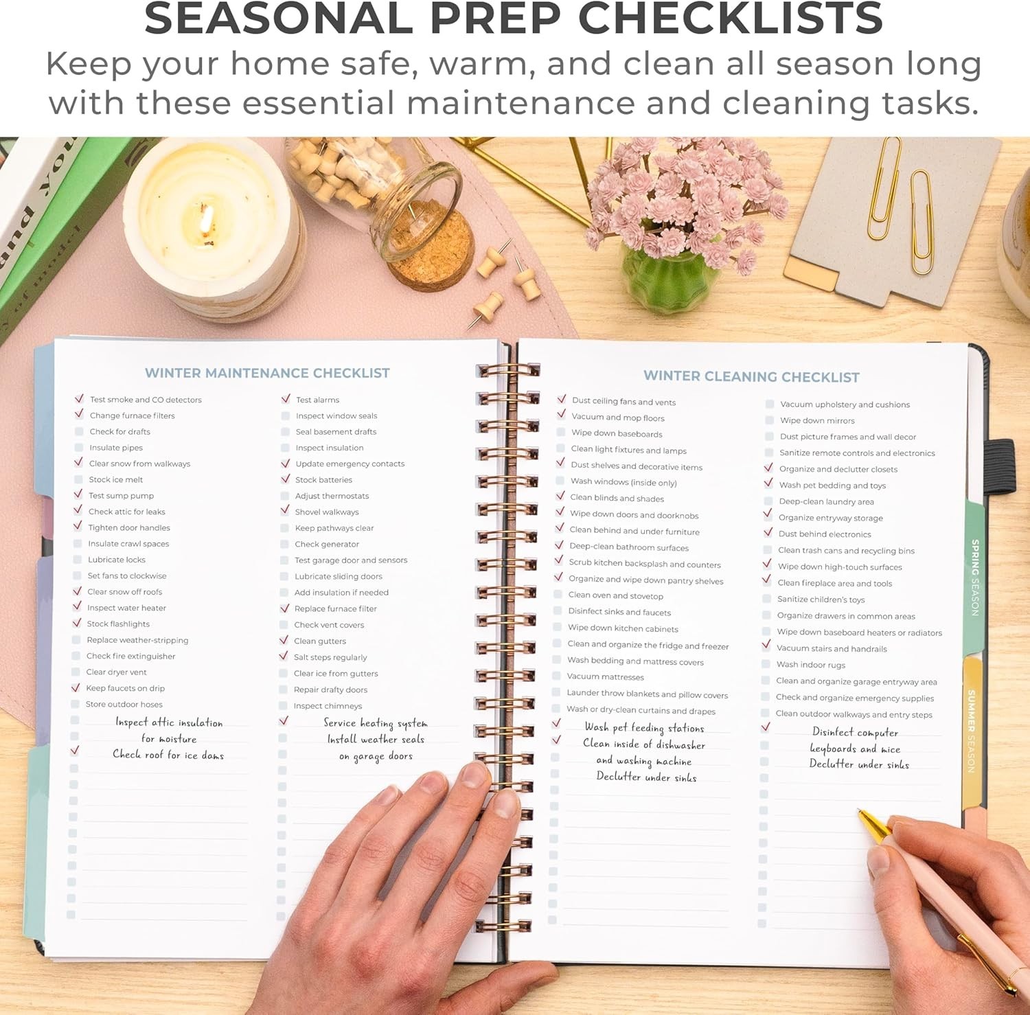 Home Planner Organization Workbook Cleaning Schedule