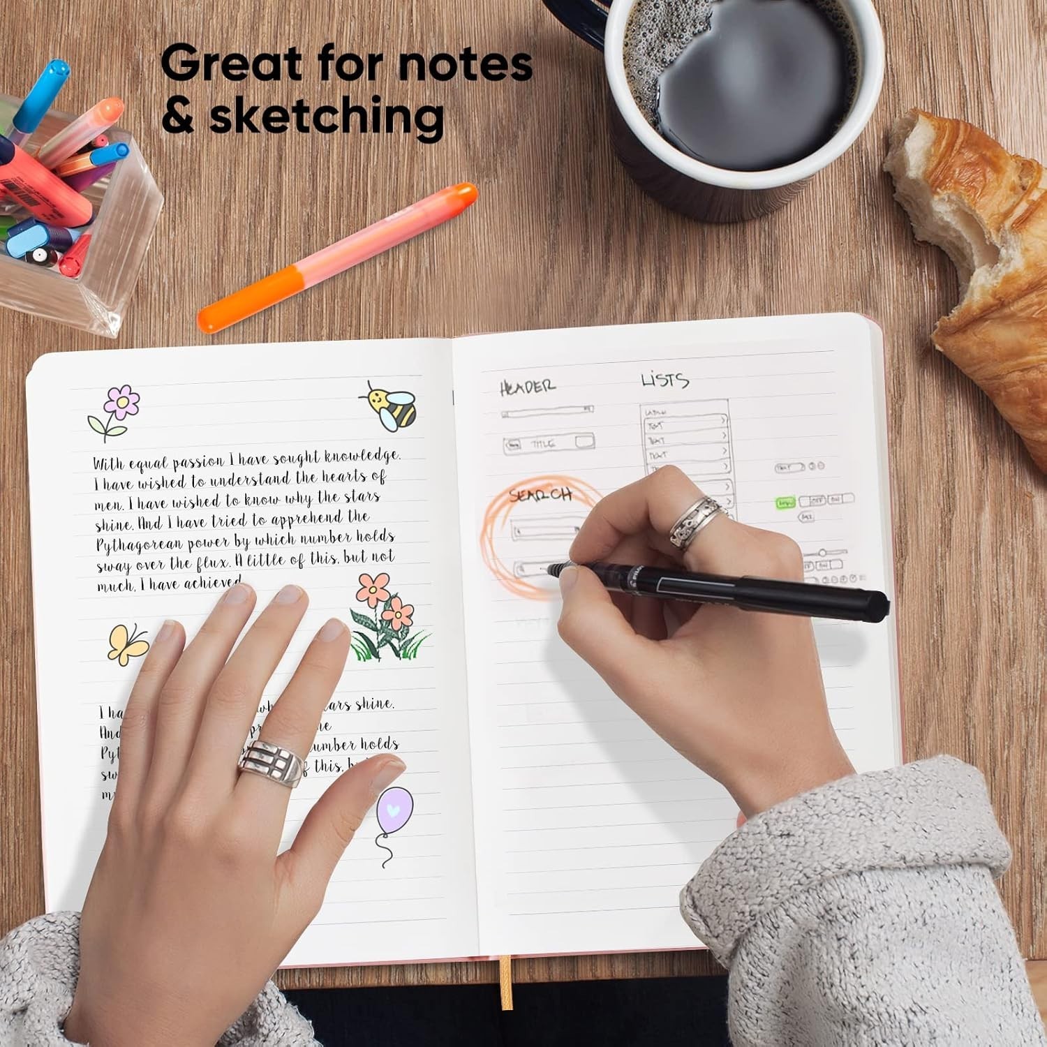 Stylish Pink Leather Journal with 128 Pages – Perfect for Note Taking & Gifting