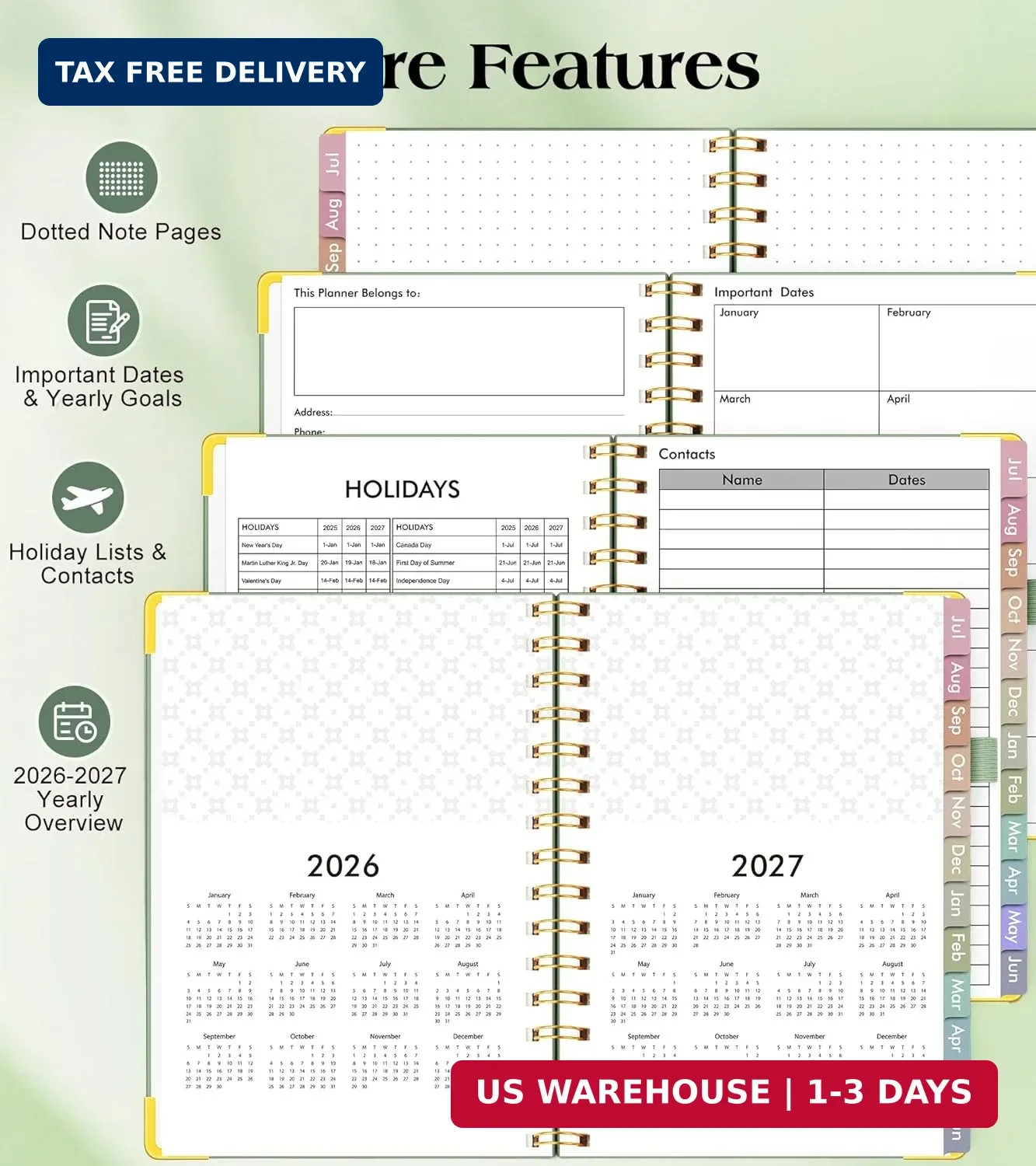 Academic Planner 2026-2027, Hardcover Weekly and Monthly Calendar Planner from J