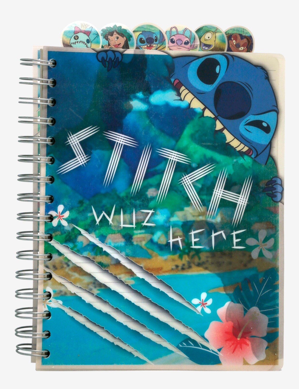 Disney Lilo & Stitch Tabbed Journal Notebook Diary 144 Pages Stitch wuz here