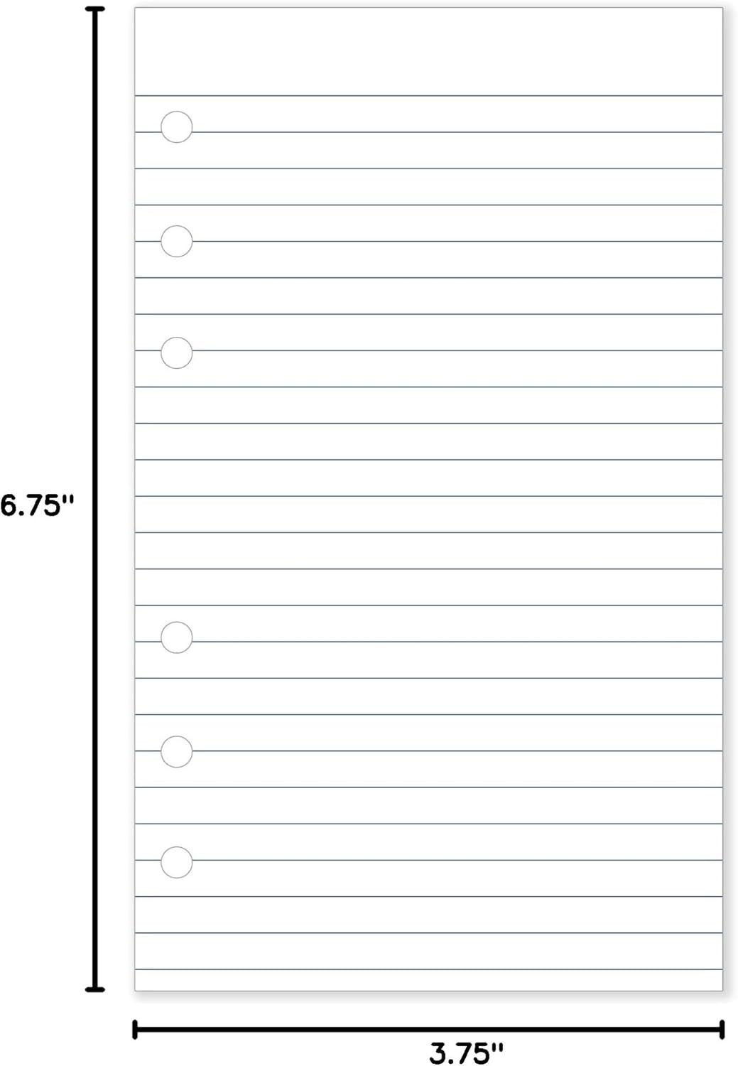 High-Quality Memo Book Refill Pack – 80 Sheets, 6-Hole Punched, 3 3/4″ x 6 3/4″
