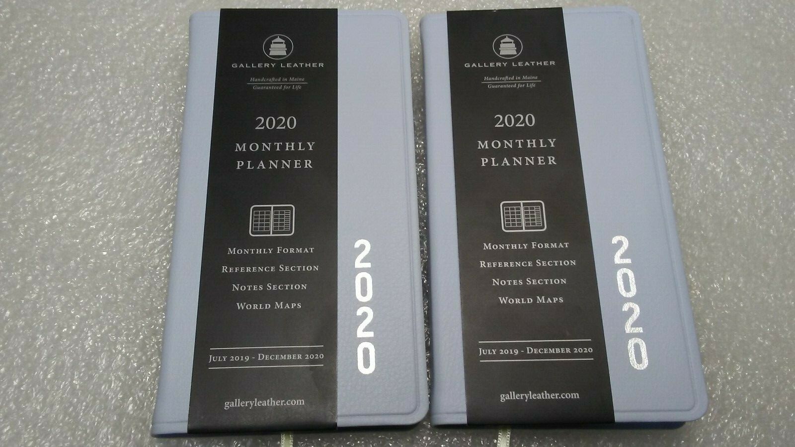 2x Gallery Leather Weekly Planner 2020     6.5″ X 3.5″ Pocket Size Blue