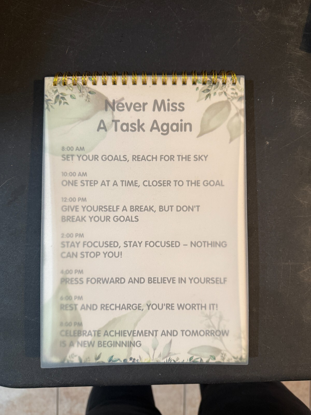 Ivy Floral To Do Spiral 80 Page Goal Notepad (159)