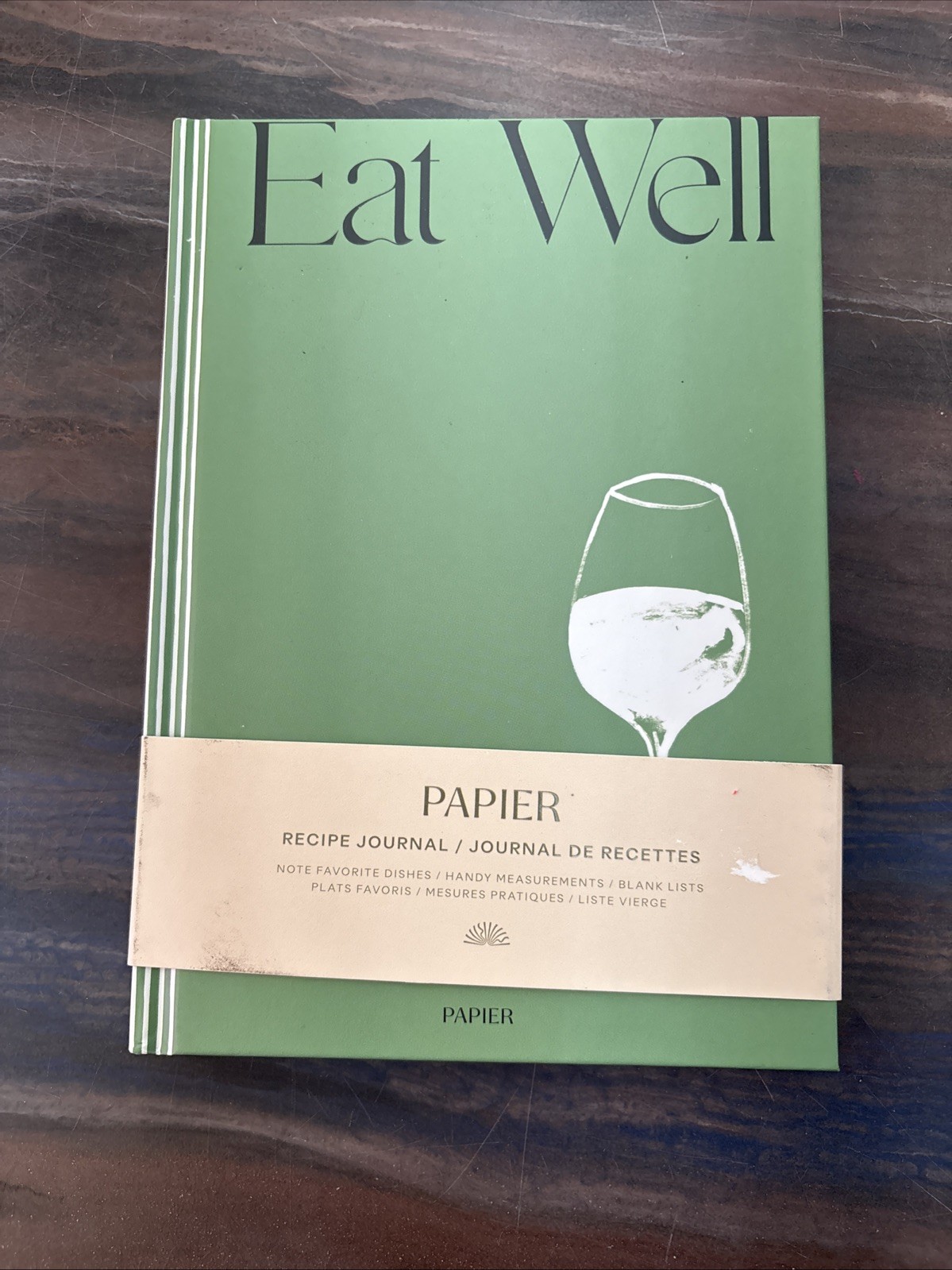 Papier Eat Well Recipe Journal Green New