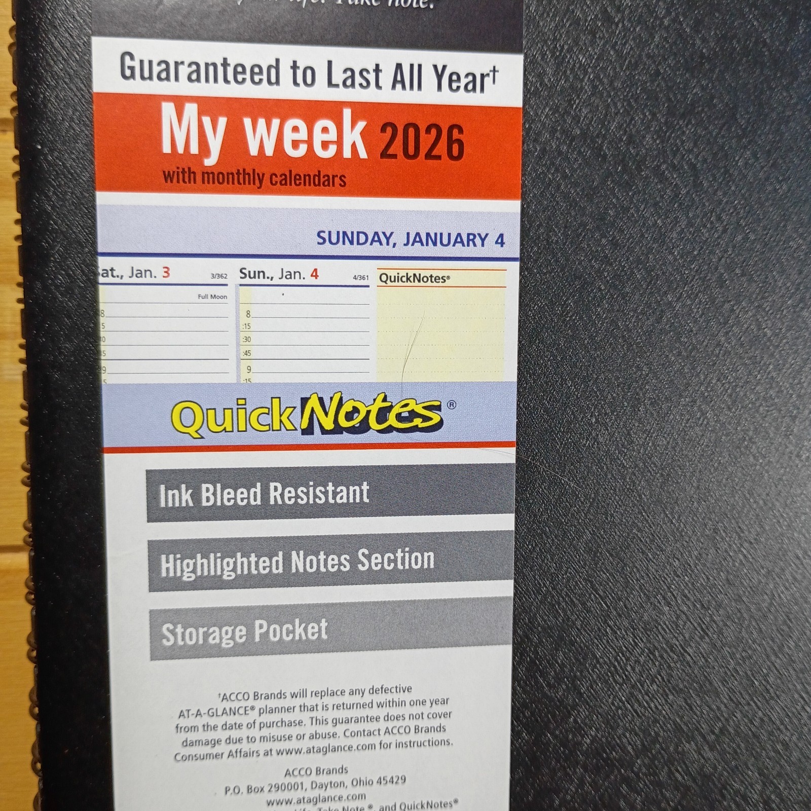 AT-A-GLANCE My Week 2026 Quick Notes® #76-950-05 New.