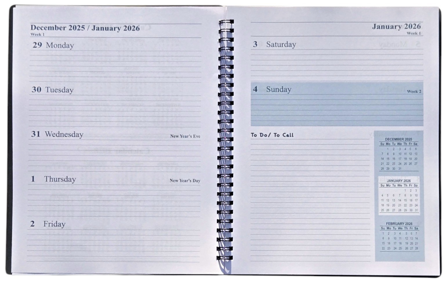 2026 Weekly / Monthly Planner, appointment book – 8 in x 10 in – Grey