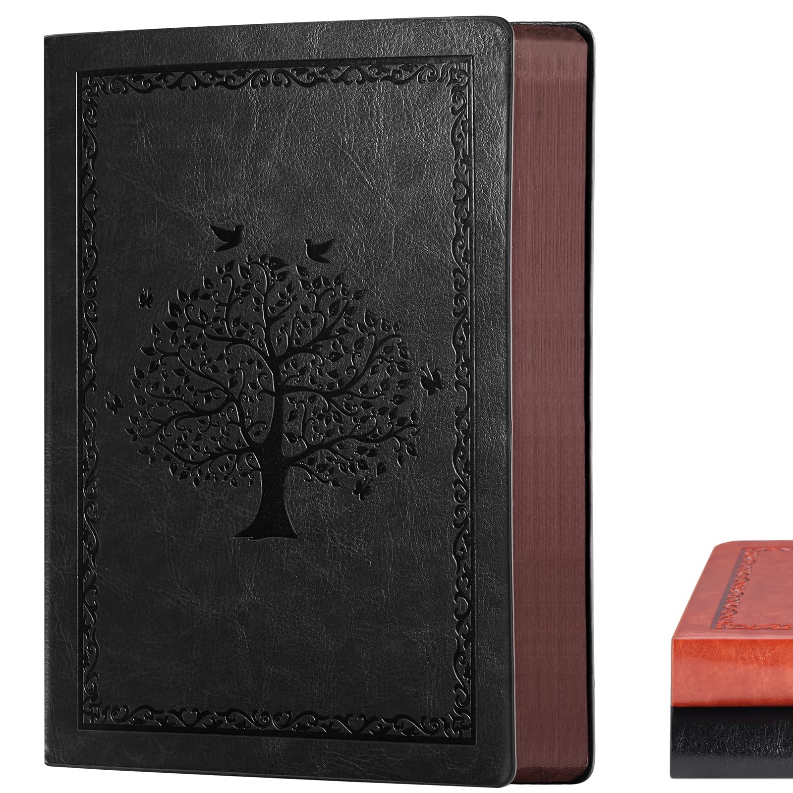 Fetinar Leather Journal Notebook,300 Pages Hope Tree Of Life_black