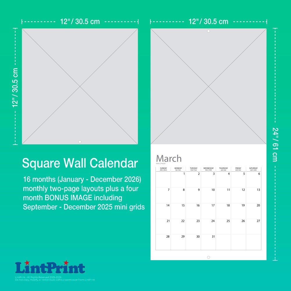 Hot Chicks Cold Steel | 2026 12×24″ (Hanging) Monthly Square Wall Calendar