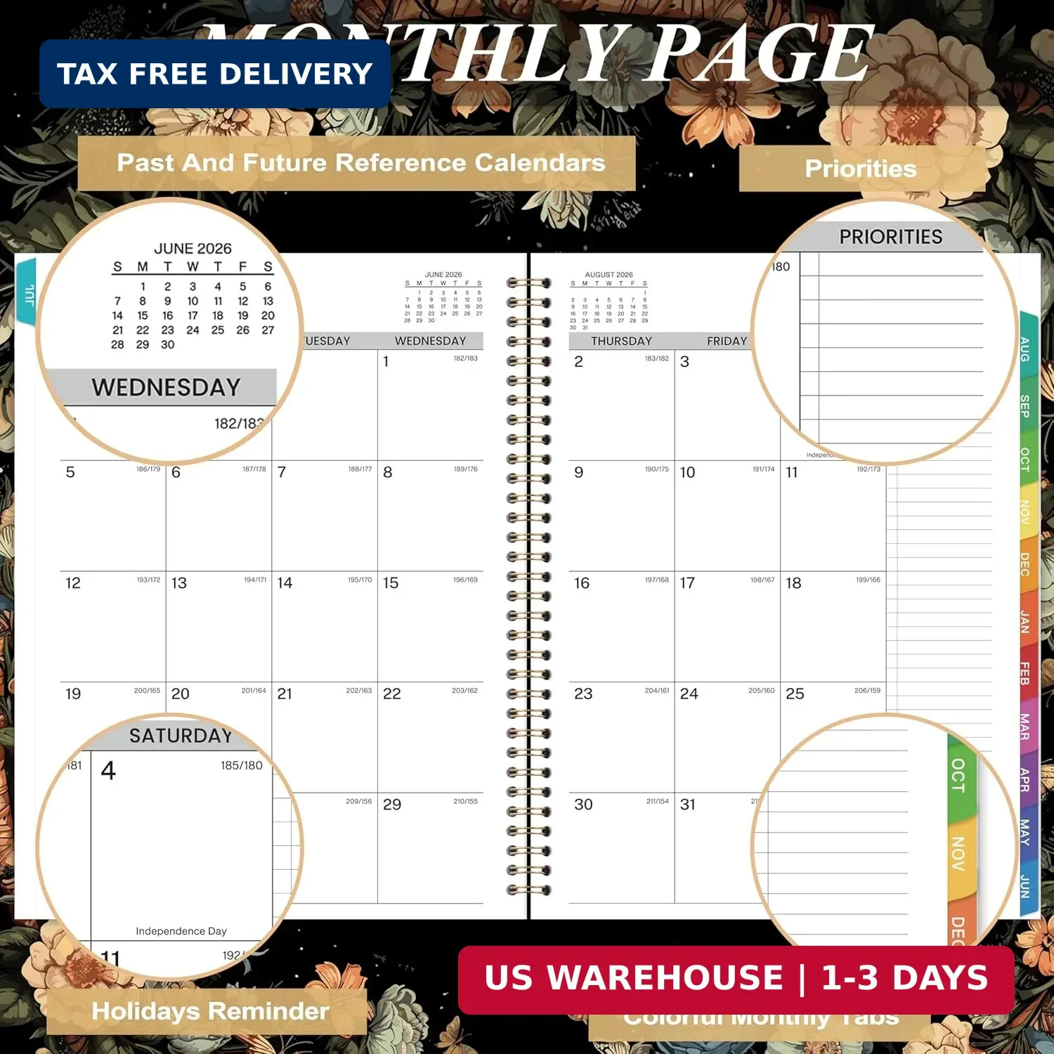 Appointment Book Planner 2026-2027 Daily Hourly 30-Min 9×11 Tabs Pocket
