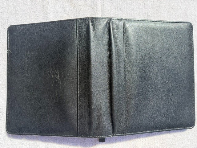 Vtg Franklin Quest Black Leather Spacemaker Planner 7-Ring Binder CL 12215