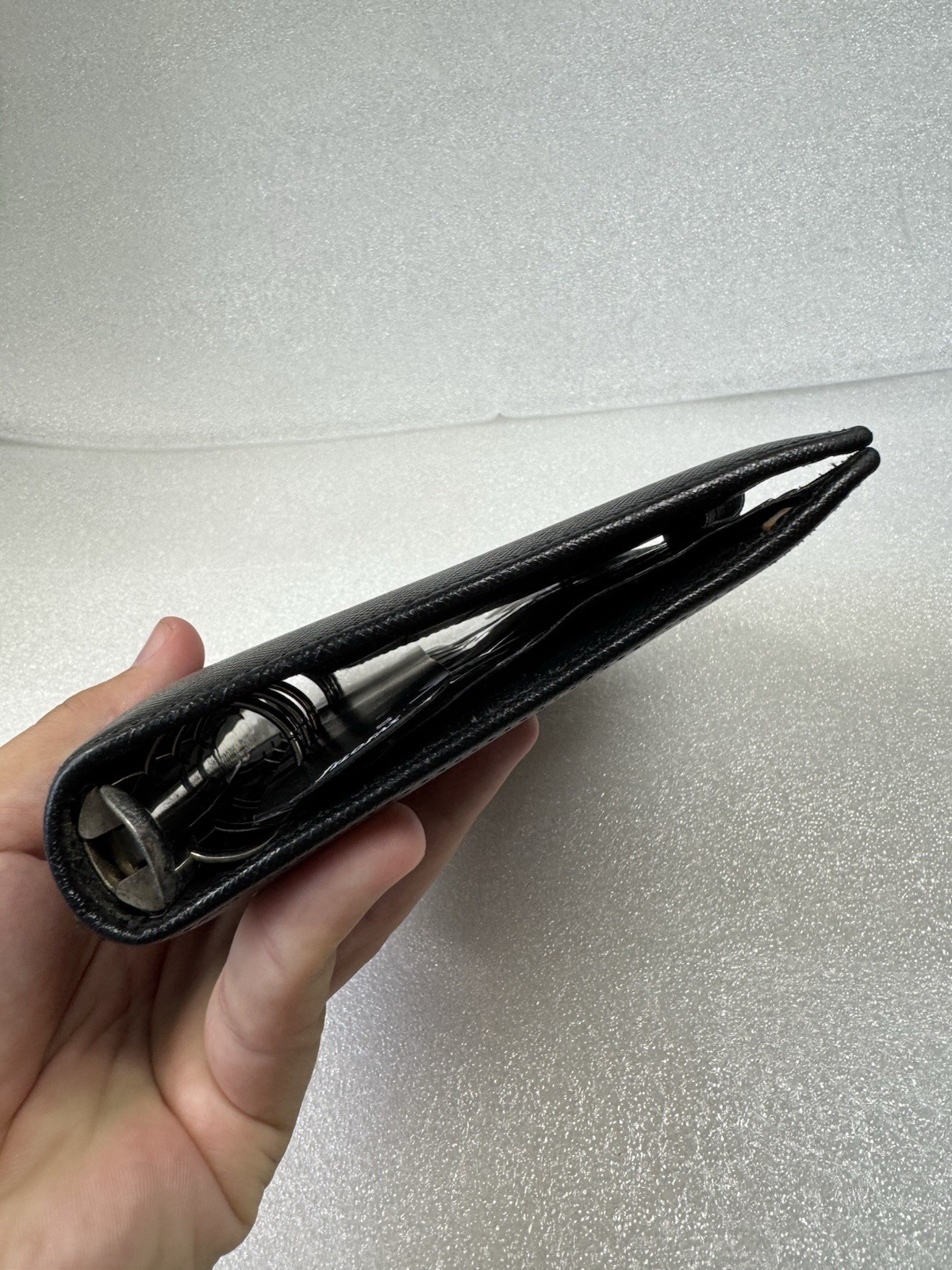 Vintage 90s Filofax Pocket Portobello – Black Italian Textured Leather Organizer