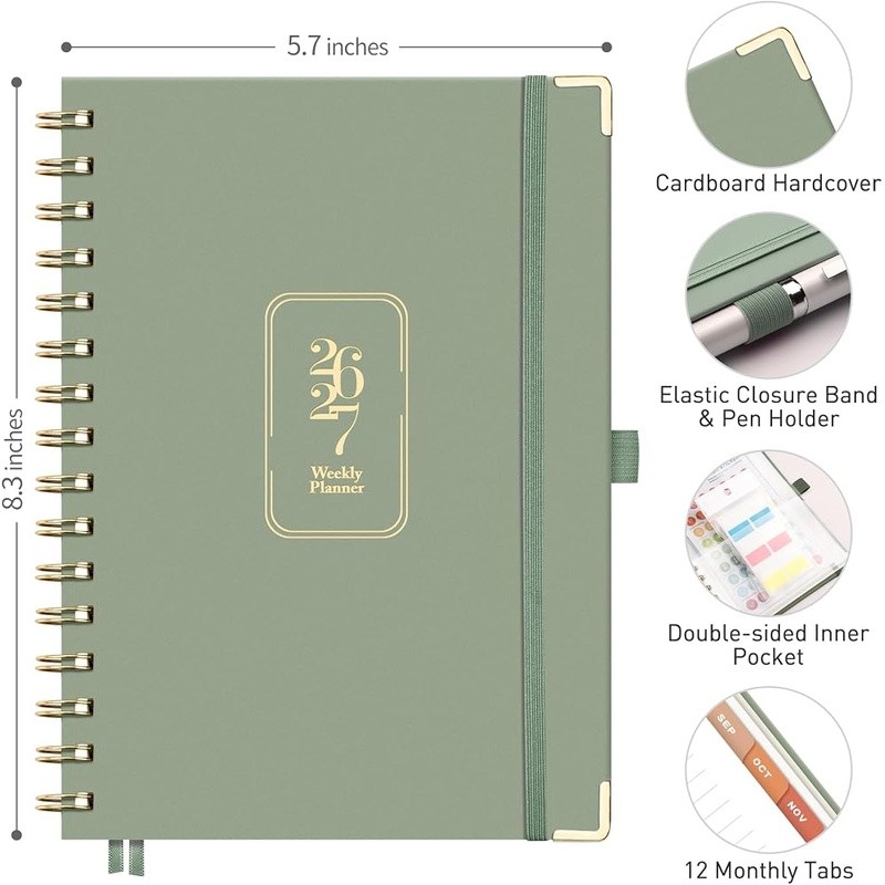 2026-2027 Academic Planner Weekly Monthly Organizer Student Teacher Journal New