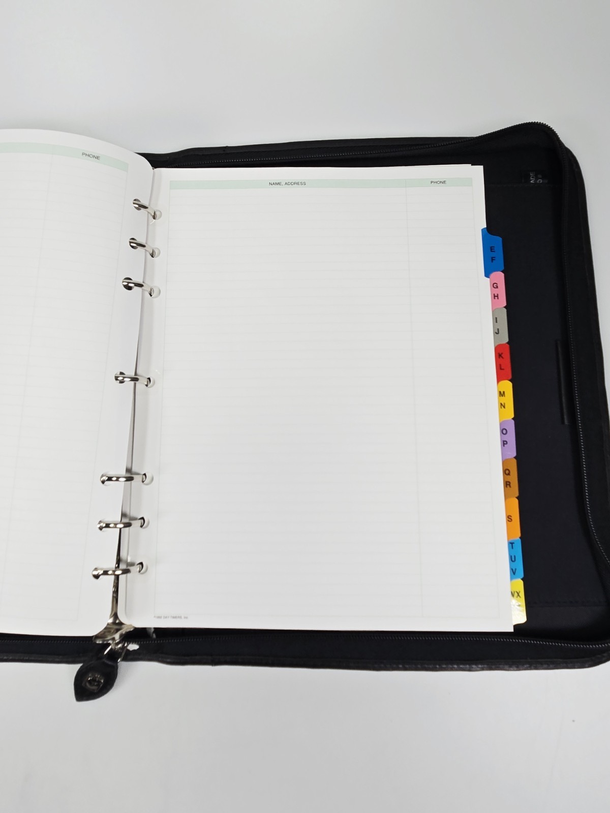 Vintage Daytimer Zip Around Organizer Planner Genuine Leather 11×13 Calender