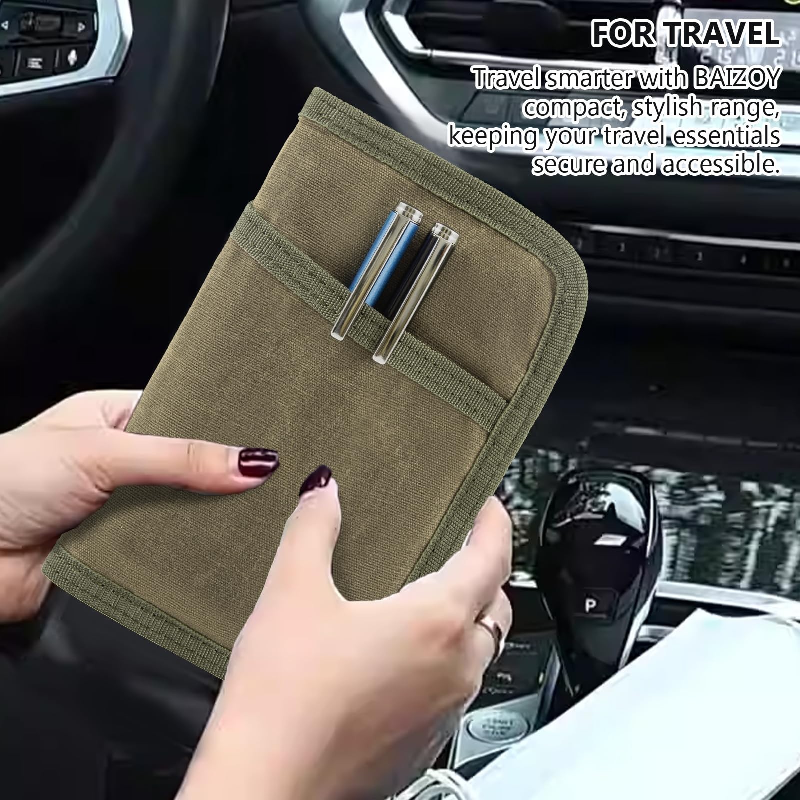 Water Resistant Pocket Notebook Cover with Zipper & Pen Holder – 3.5×5.5 EDC Jou
