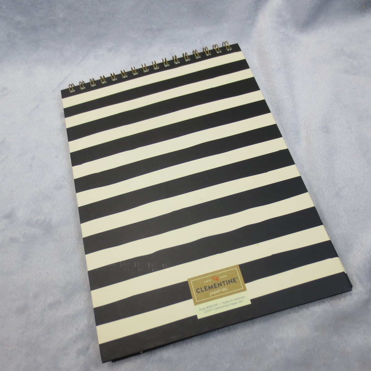 Clementine Paper Inc Black & Gold Stripes & Dots Spiral Notebook Notes Journal