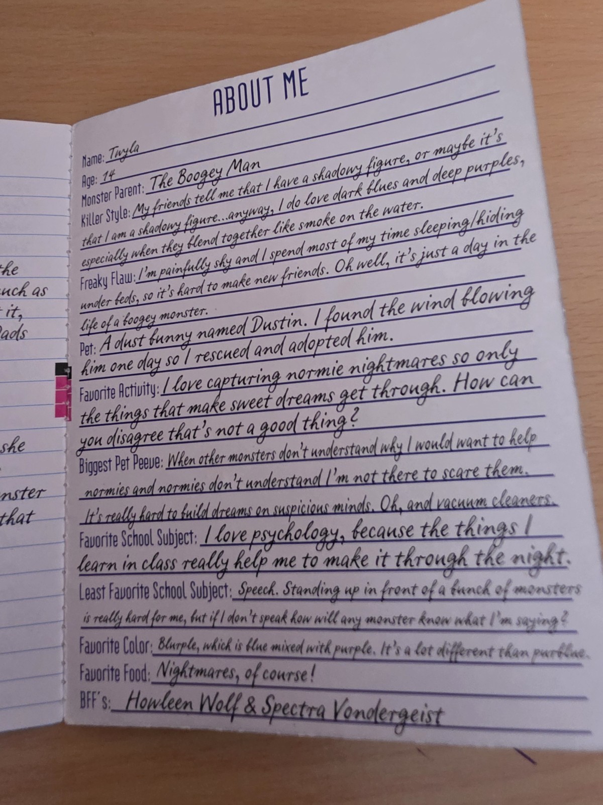 Monster High Twyla Diary Journal Booklet – This Diary Belongs To