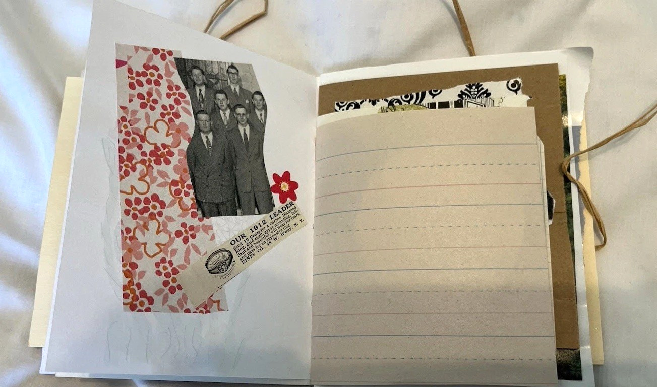 Junk Journal Floral Vintage 5×5” Tuck Spots, Tie Clip,Paper Ephemera Embellished