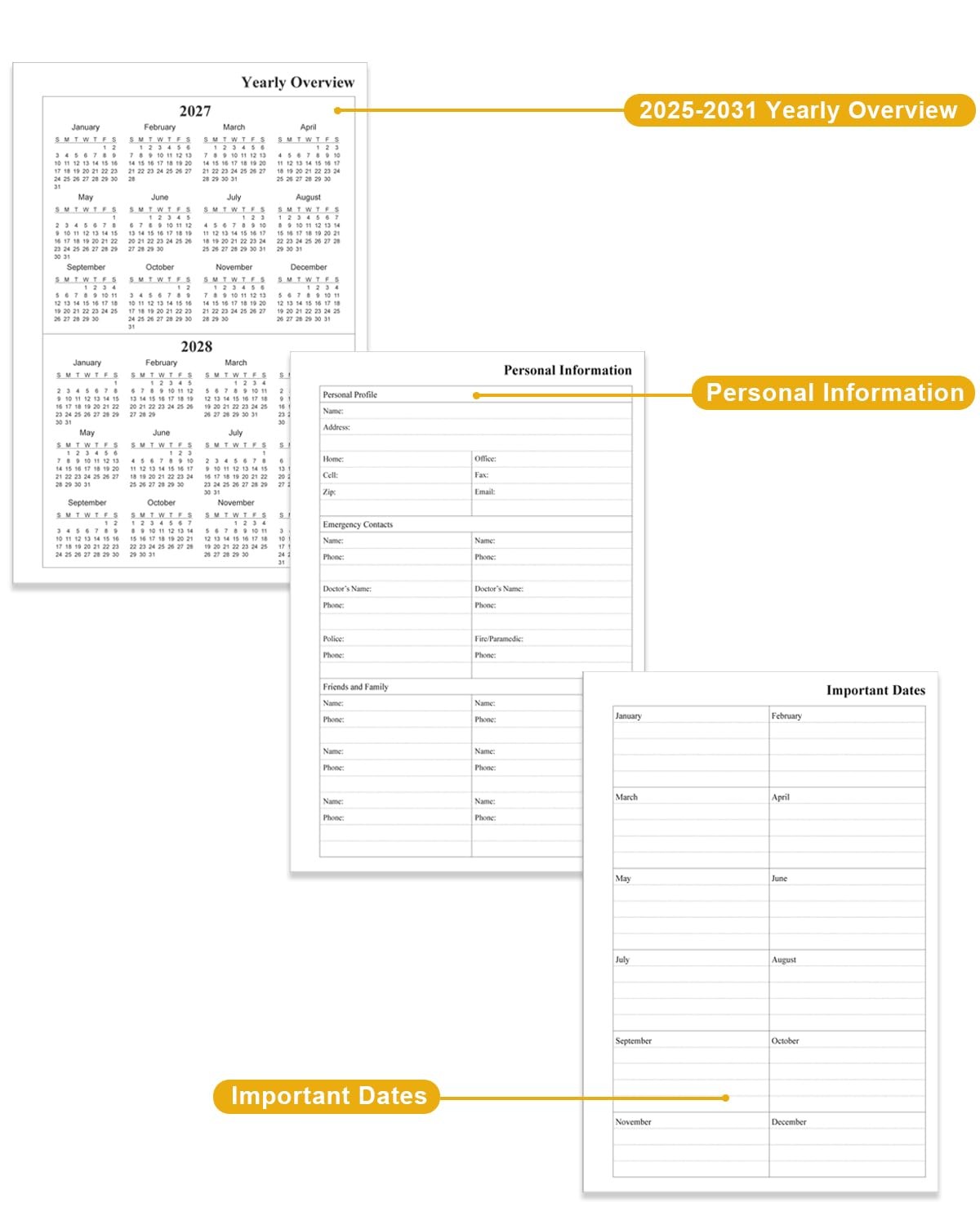 5 Year Monthly Planner 20262031 60 Month Calendar 5.8×8.5 Flexible Cover Back P