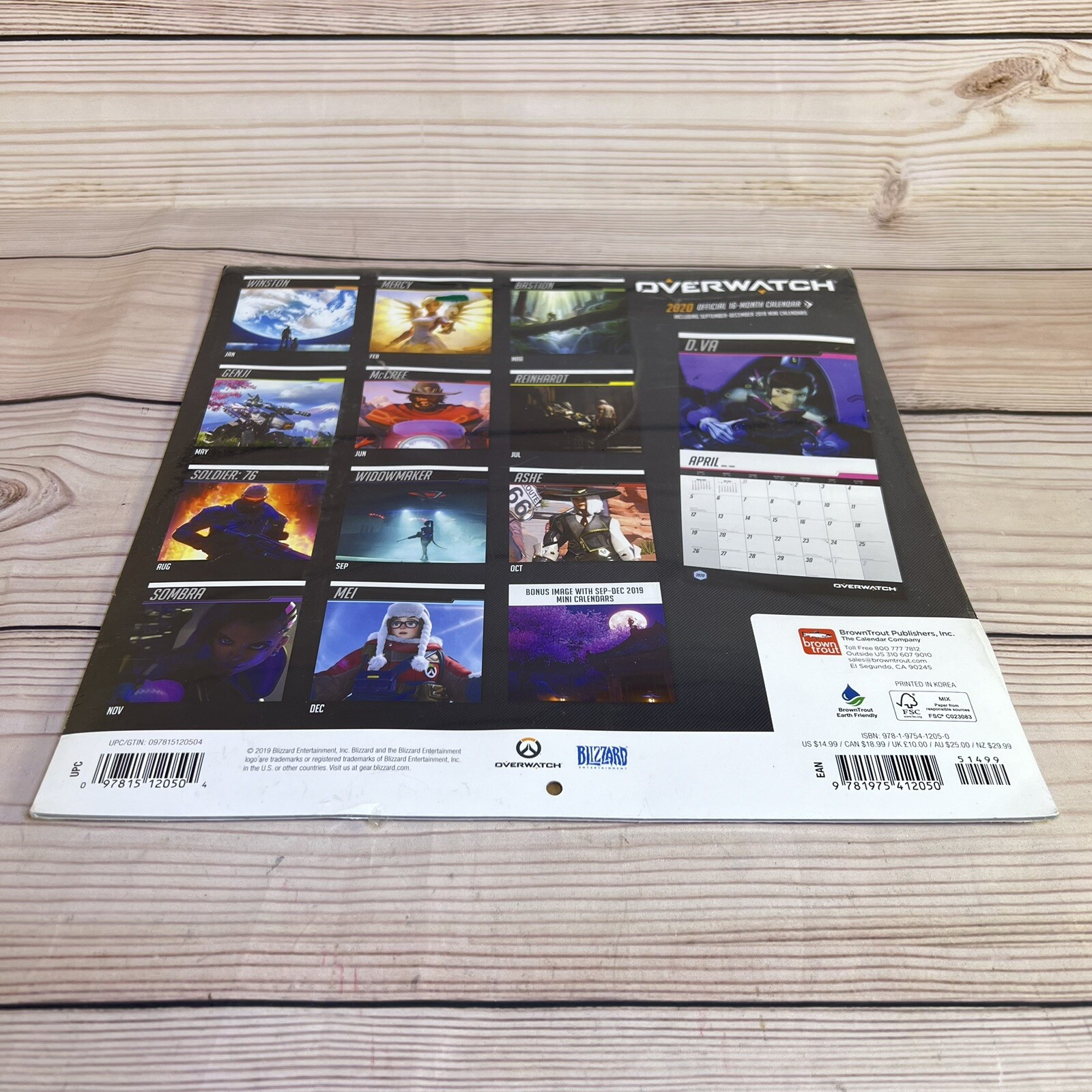 Overwatch Game 2020 Wall Calendar 16 Month Video Game 12×12” Posters -NEW/SEALED