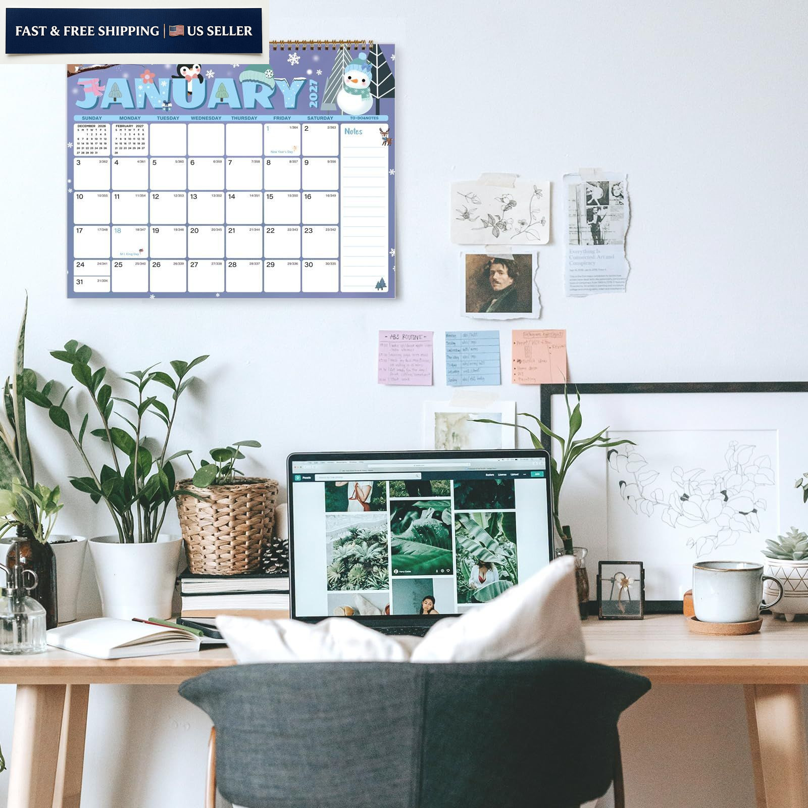 XISIDO 2026-2027 Wall Calendar, Calendar Seasonal