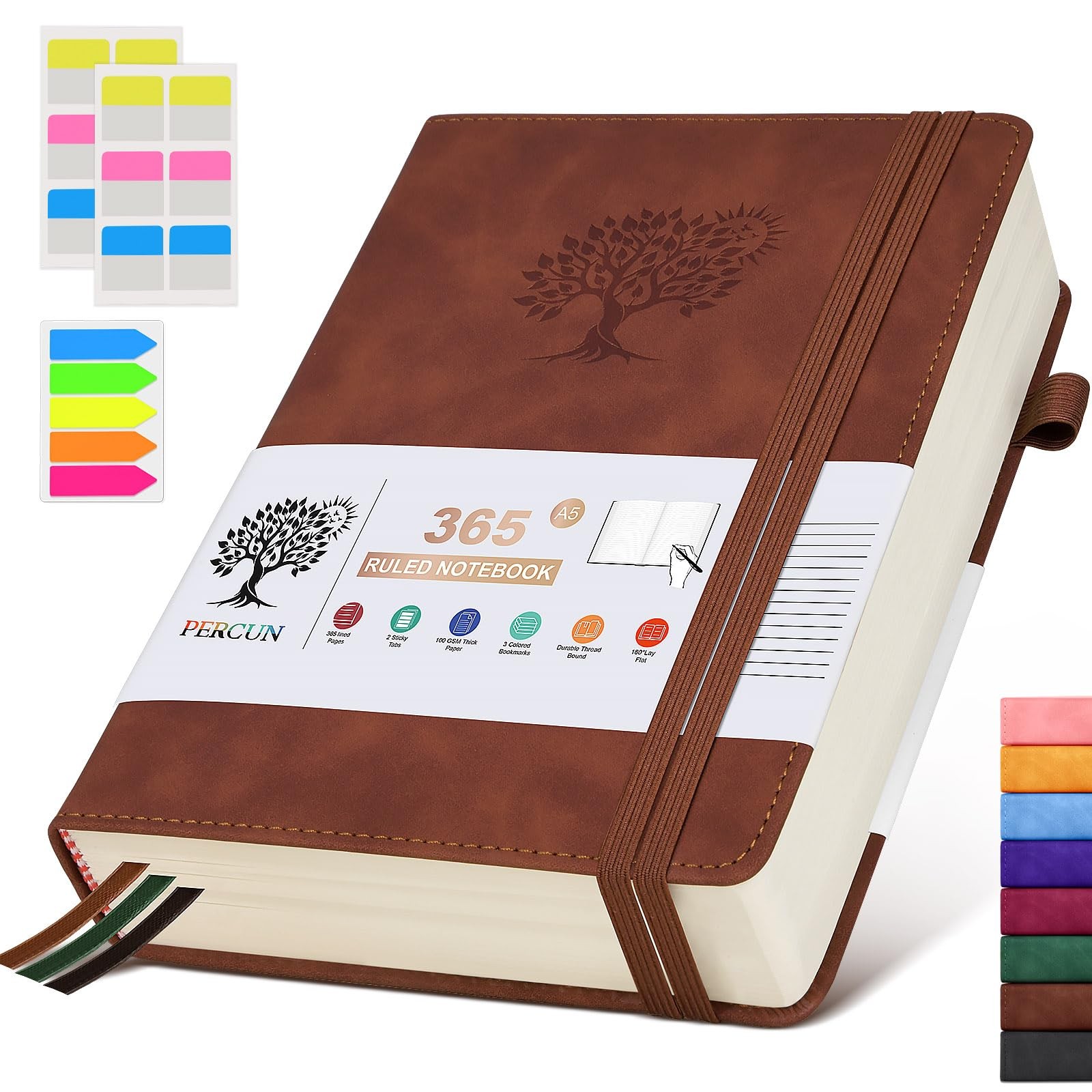 A5 Lined Journal Notebook 365 Page Leather Journals for Writing Women & Men，…