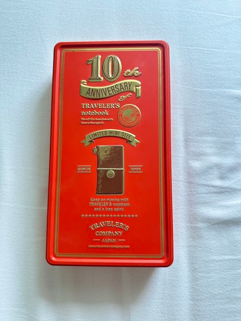Traveler’s notebook factory 10th Anniversary Orange box and sticker only