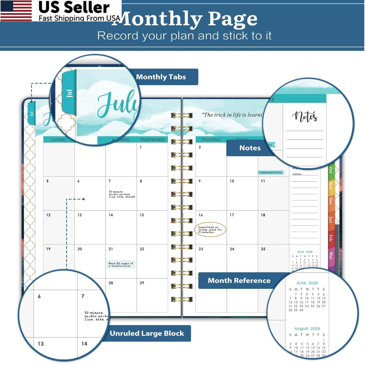 Planner 2026-2027 – Academic 2026-2027, July 6.5 x 8.5 inches, Blue