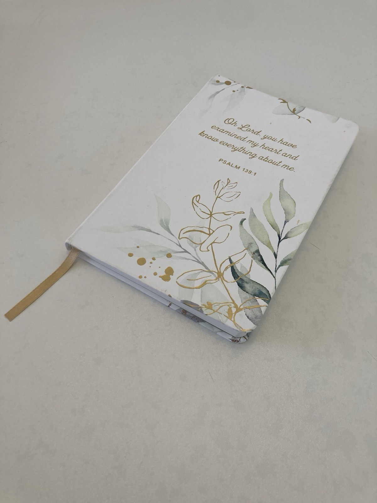 Journal Blank Booklet Notebook Scripture Biblical Quotes 8.5″x 5.5″ White Gold