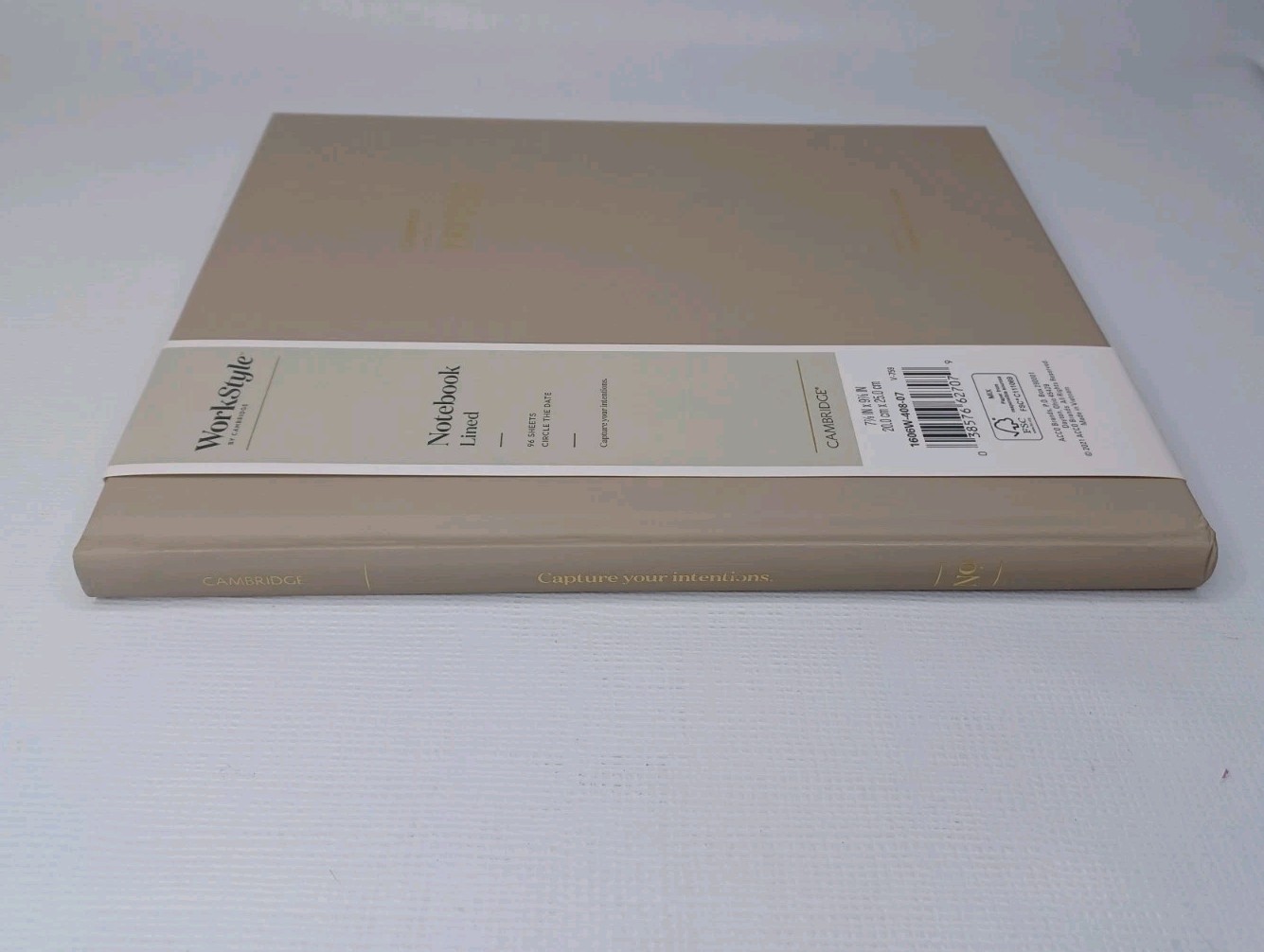 Cambridge Work Style Lined Notebook Hardcover Book 96 Sheets Circle Date Notes