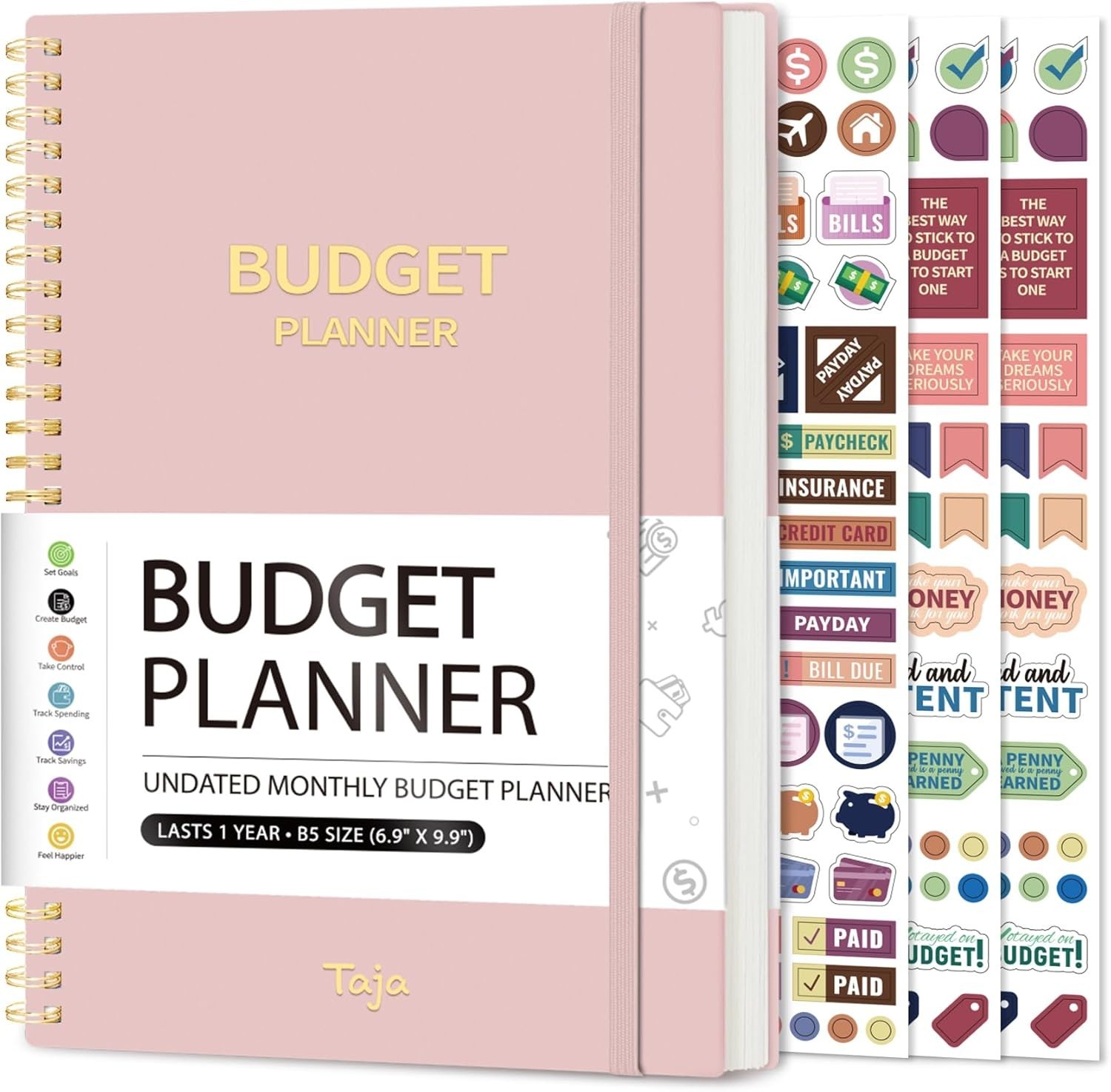 Budget Planner – Monthly Budget Book with Expense Tracker Notebook, Undated B…