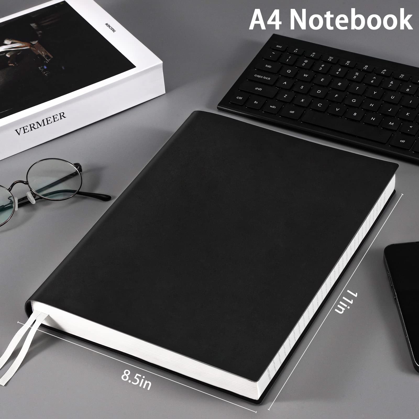 Notebook Journal, 8.5″ x 11″, 400 Pages College Ruled Notebook, Leather Journ…
