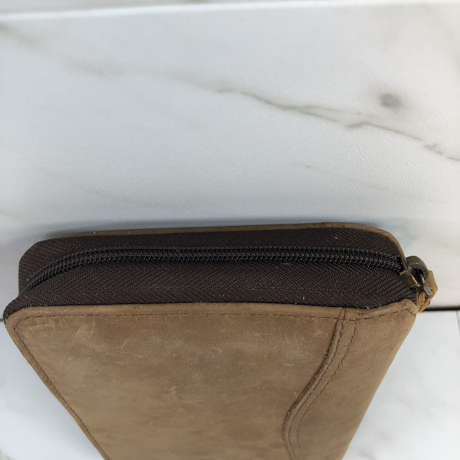 VTG Franklin Covey SpaceMaker Leather Pocket Planner 6 Ring Binder Brown 1996