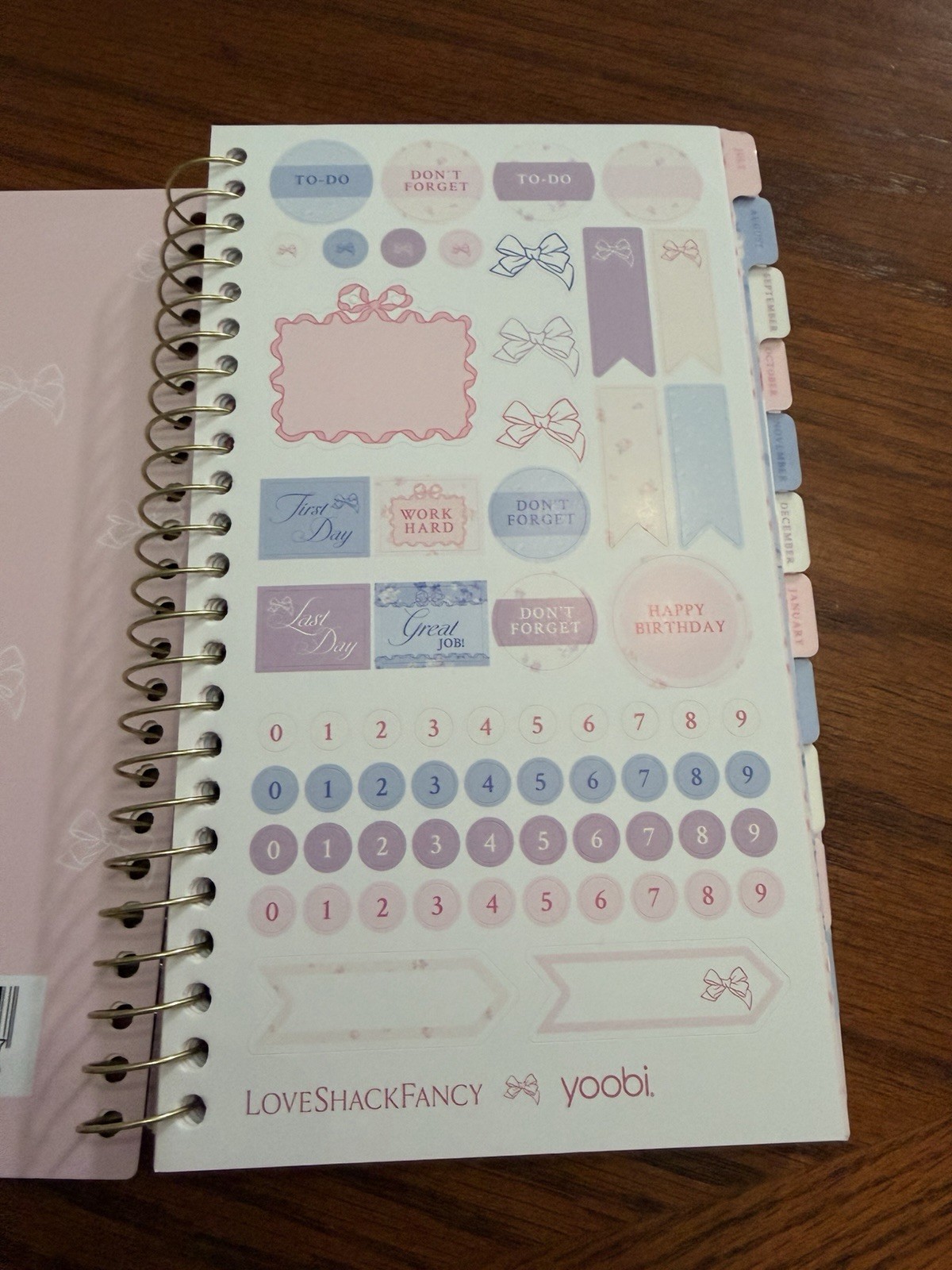 LoveShackFancy x Target Weekly Monthly Student School Planner Floral Ditsy Pink