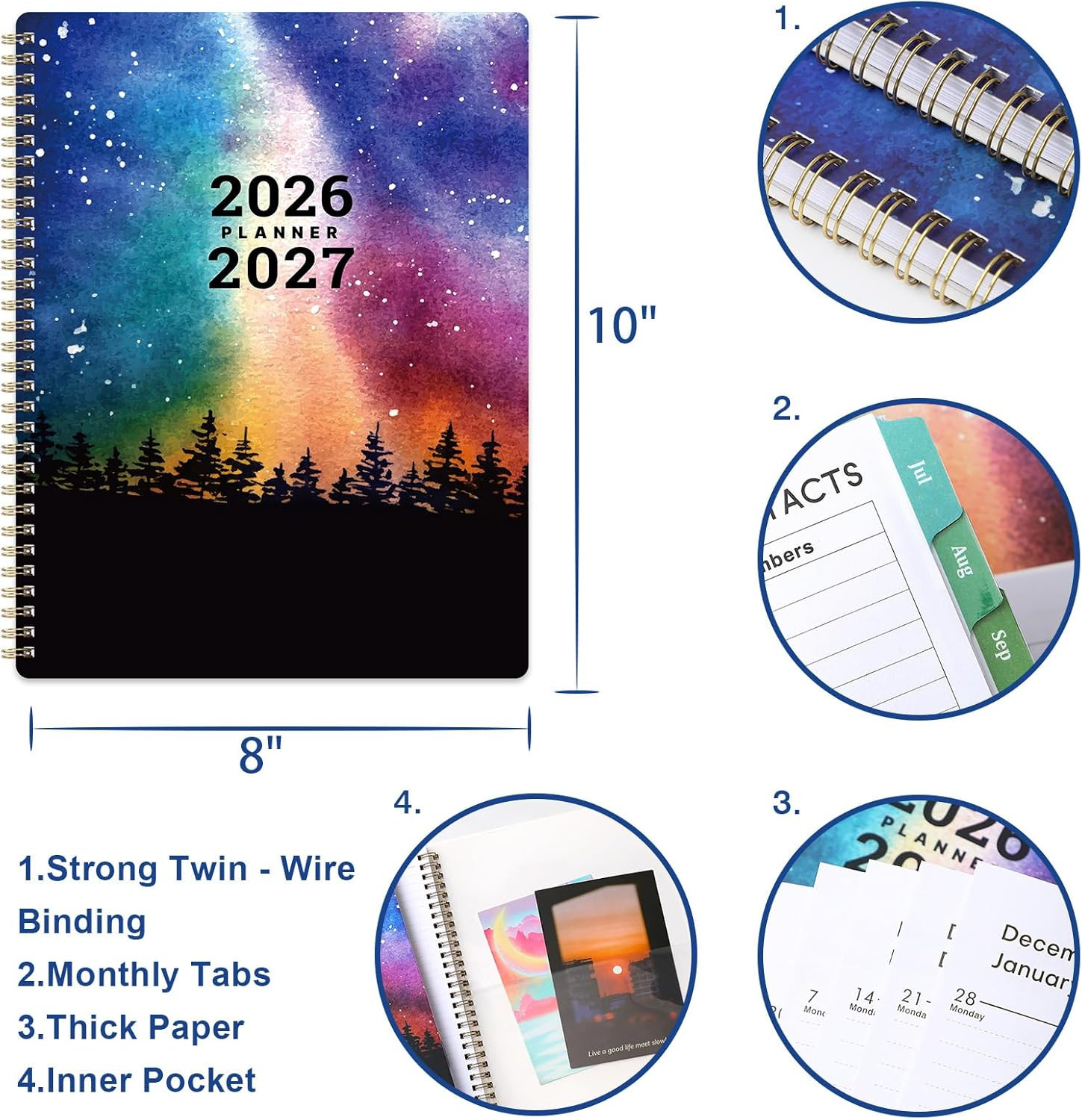 Planner 2026-2027 – Academic Planner 26-27, July 2026 – June 2027, 8″ x 10″, 202