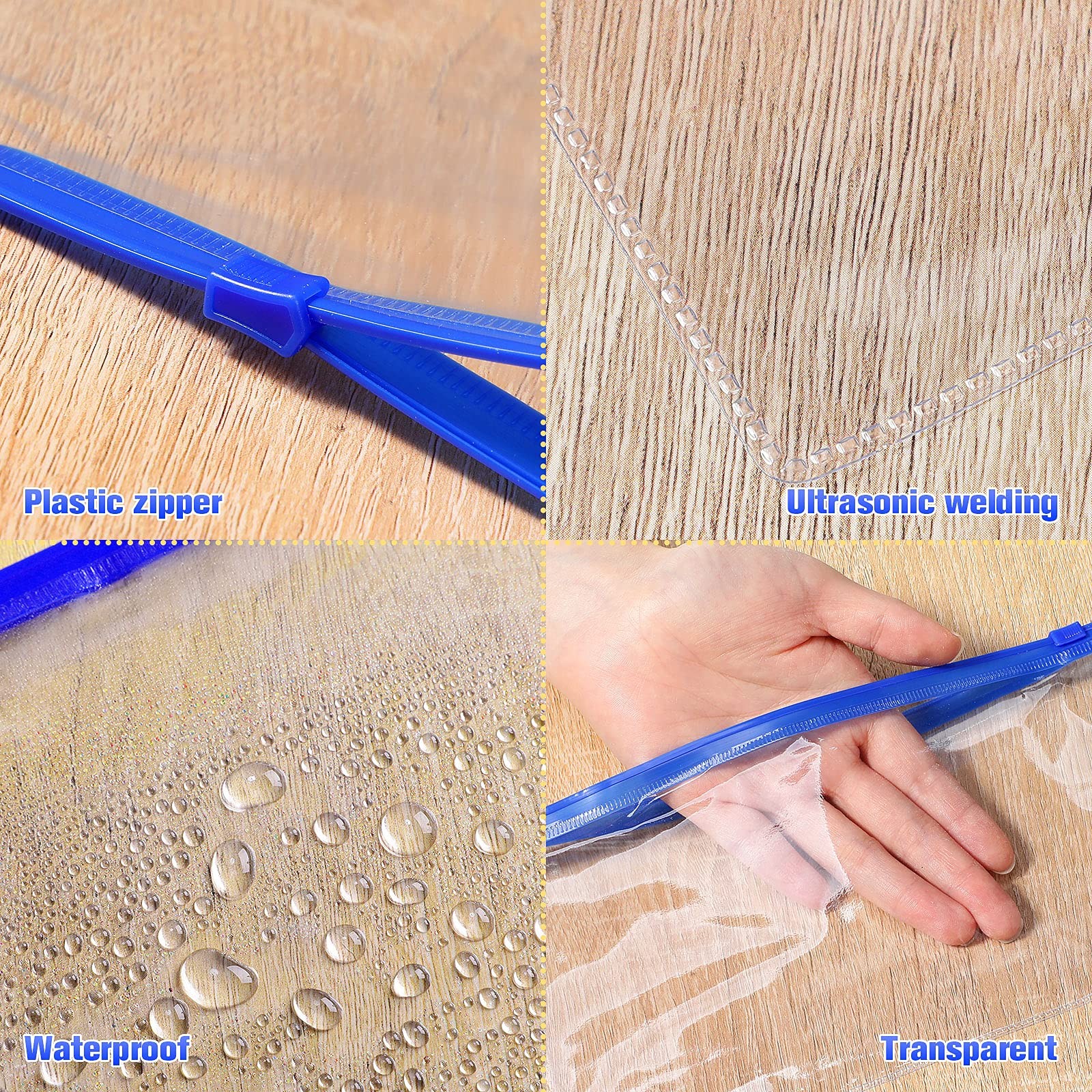 Plastic Poly Envelope 100 Pcs Clear Zipper A6 9.2 x 4.7 Inches – Organize