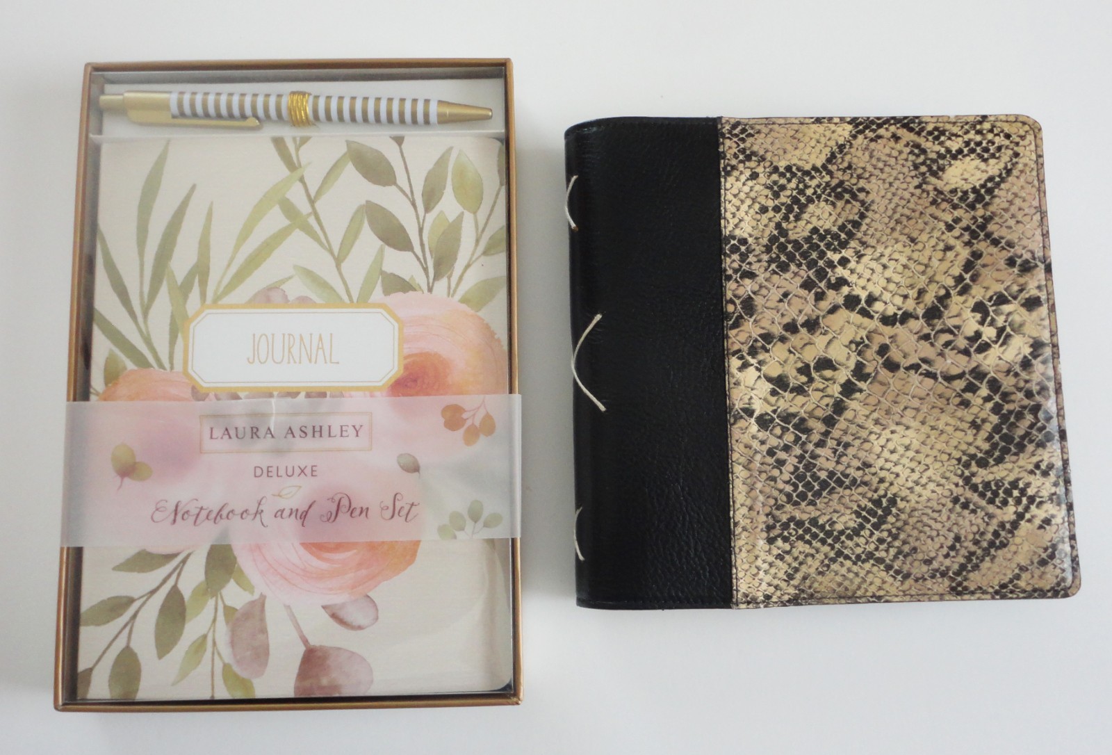 Streets Ahead Los Angeles Leather Cover Diary & Laura Ashley Deluxe Notebook Pen