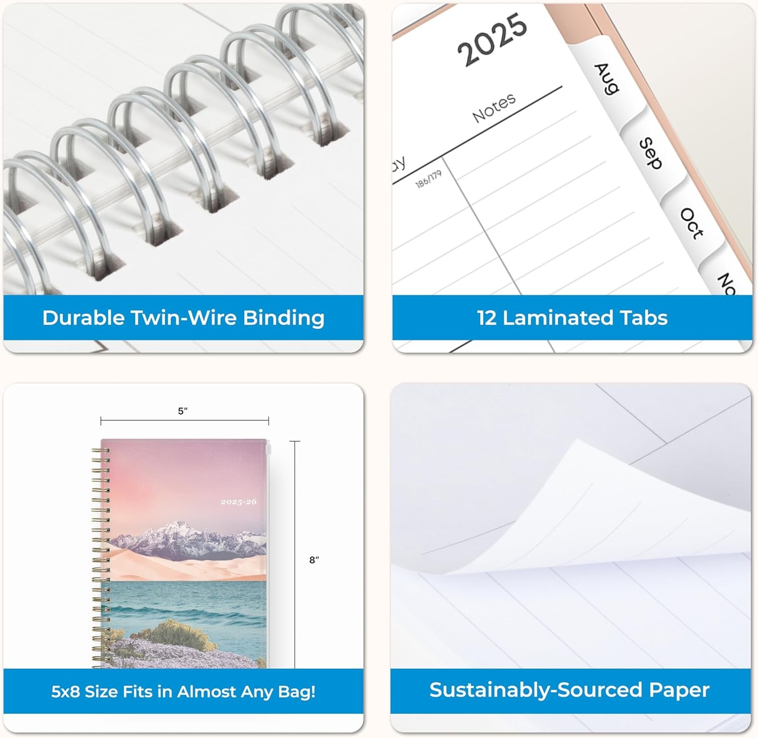 Blue Sky 2025-2026 Weekly and Monthly Academic Year Planner Calendar, July 2025