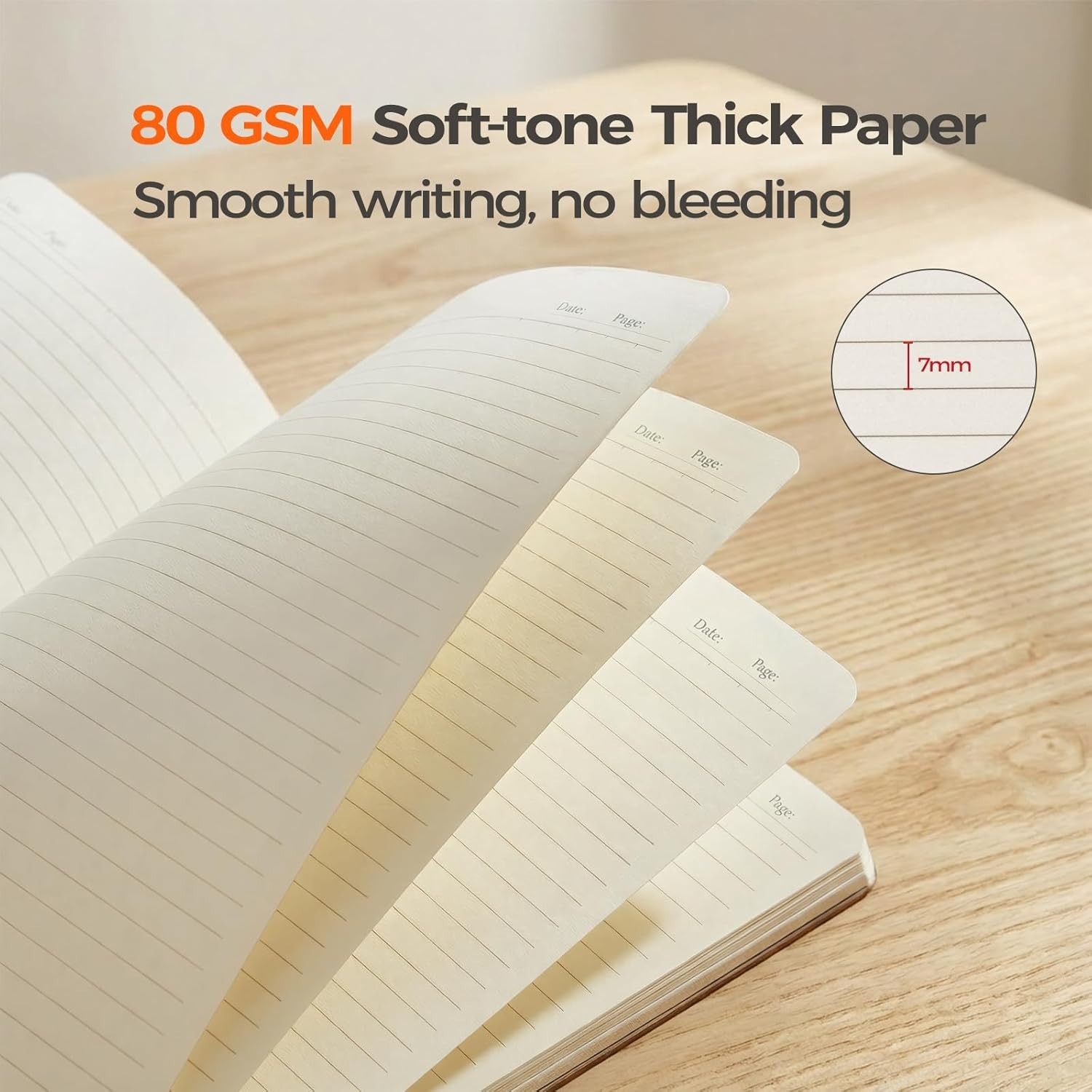 8 Pack A5 Kraft Notebooks 60 Pages Lined Journals 8.3×5.5 School Office