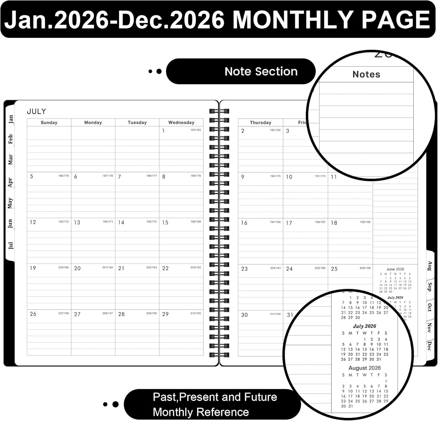 Versatile 2026 Weekly & Monthly Planner, 8×10, Flexible Cover, Twin-Wire Binding