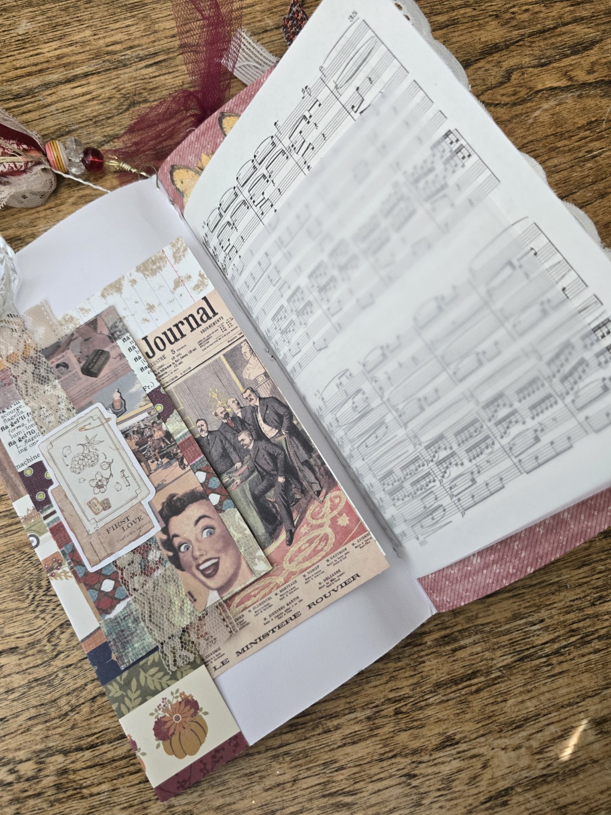 Hello fall handmade junk journal, Mixed Paper Art Journal, Premade Scrapbook