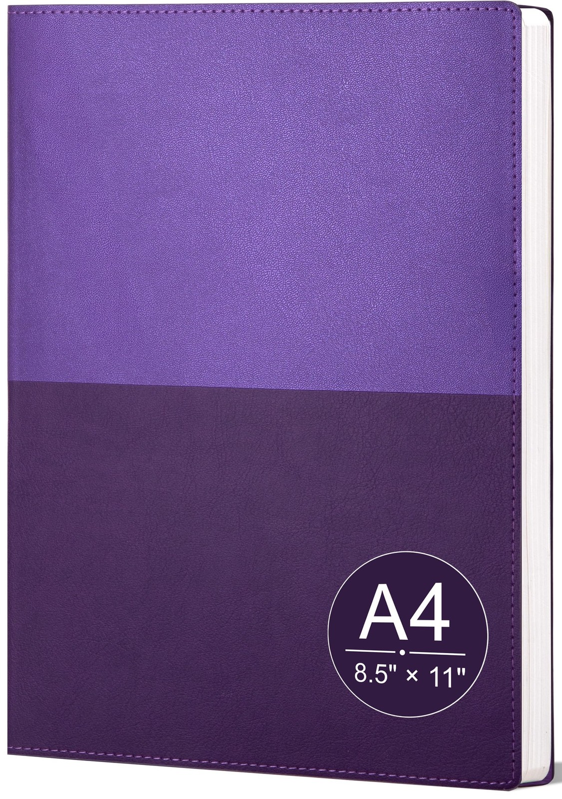 College Ruled Notebook, A4 Color-Block Softcover PU Leather Notebook for Work…