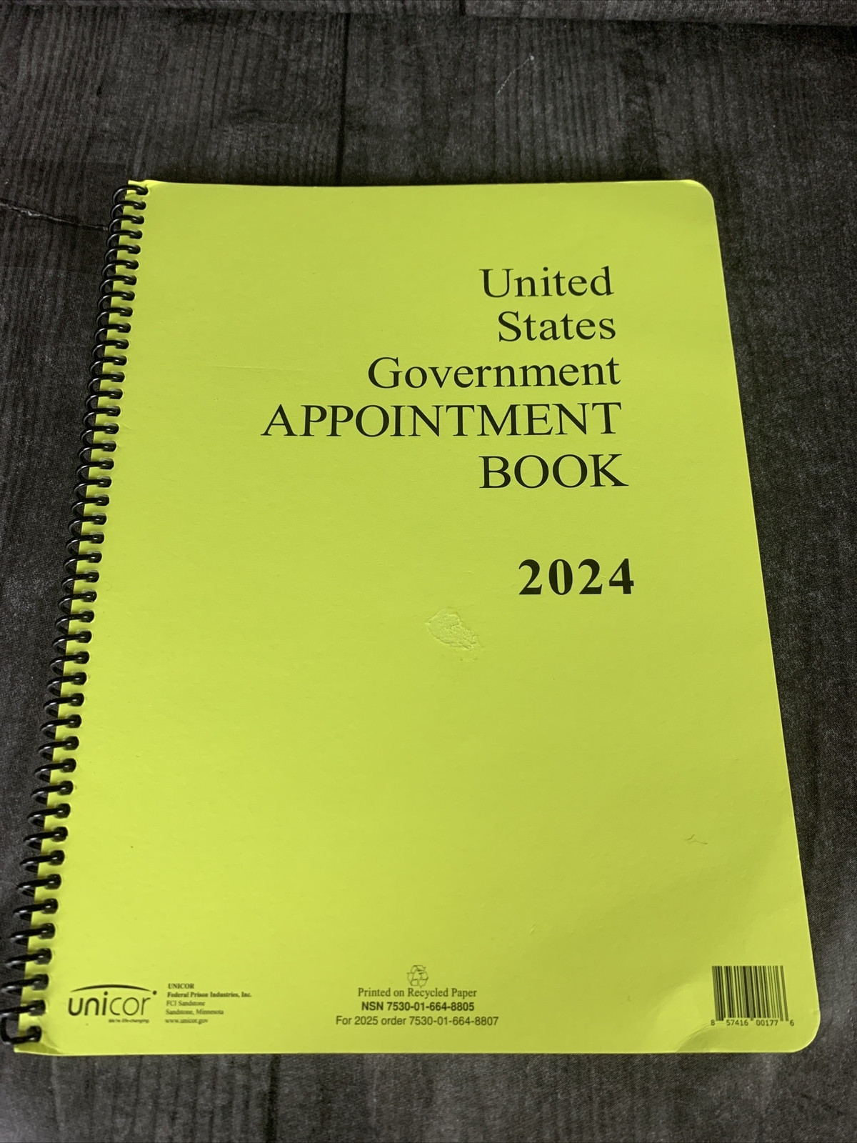 Unicor US Government 2024 Appointment Book, Each [READ DESCRIPTION]