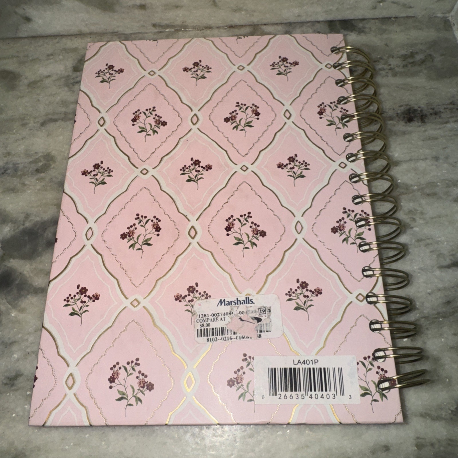 Laura Ashley Lined Journal 6 x 8” ~ A5 ~ Pink Floral Design NICE FAST SHIP