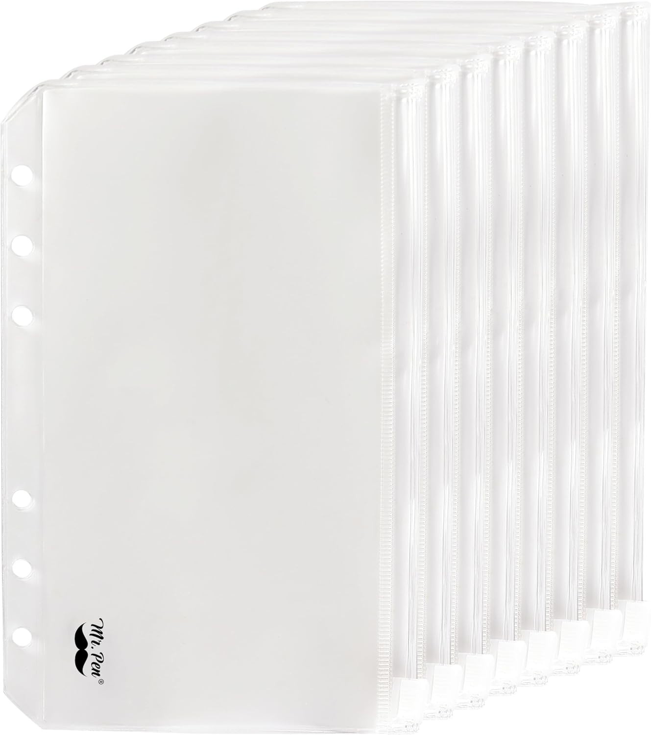 Durable A6 Clear Plastic Envelopes – 8 Zipper Pockets for Ultimate Organization