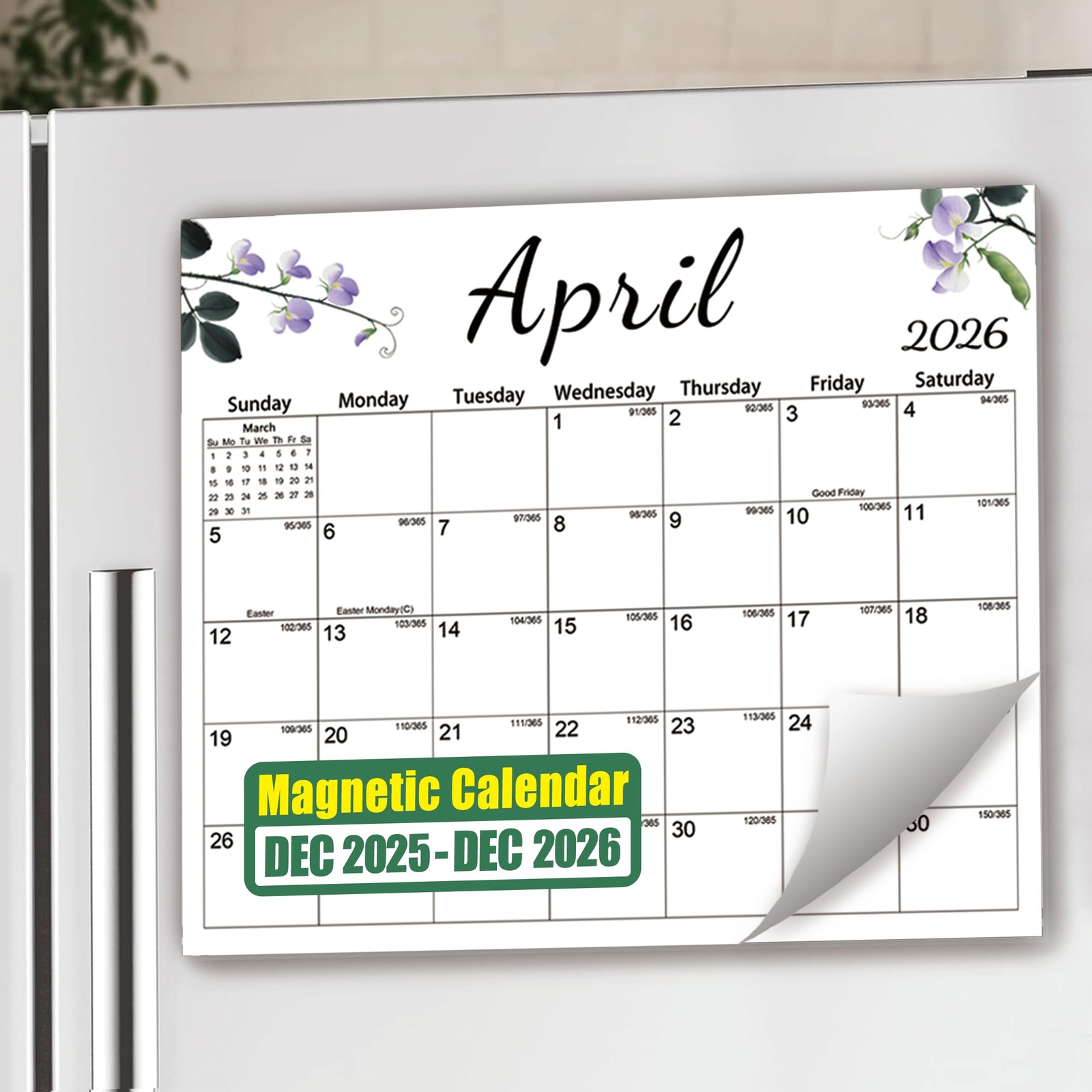 Magnetic 2026 Calendar for Nature -12.6″x11″, Dec 2025 – 2026